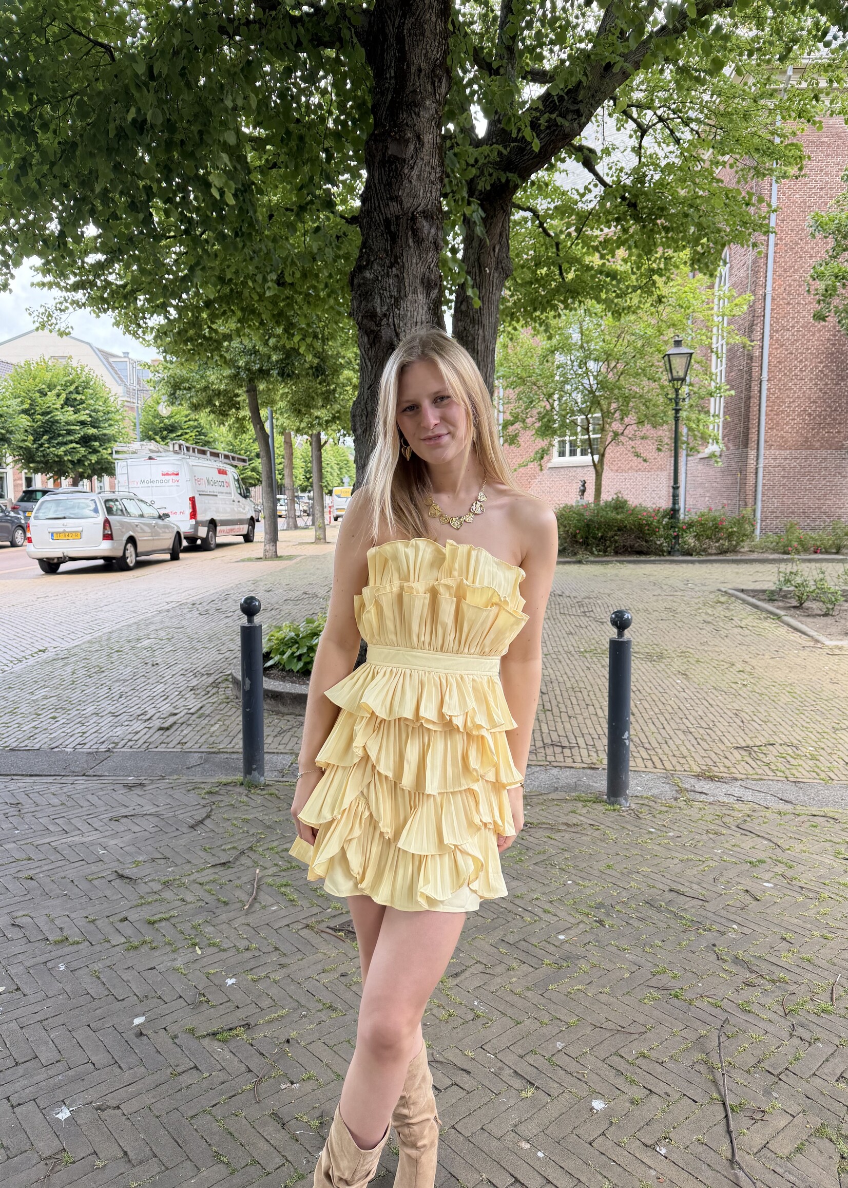 Flo Boutique Jurkje Kelly Yellow