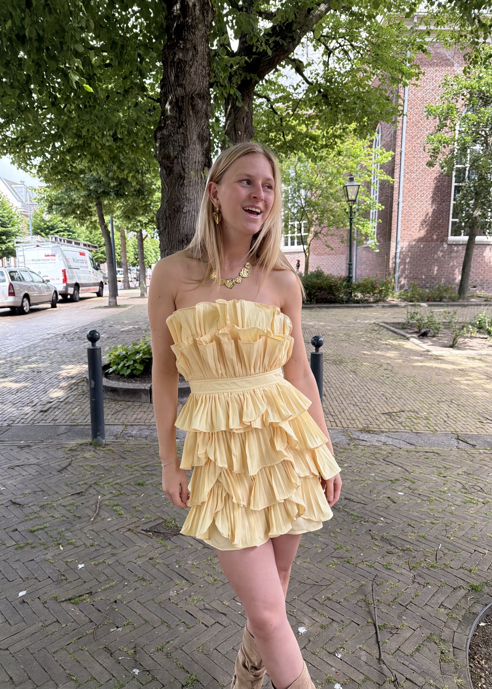 Flo Boutique Jurkje Kelly Yellow