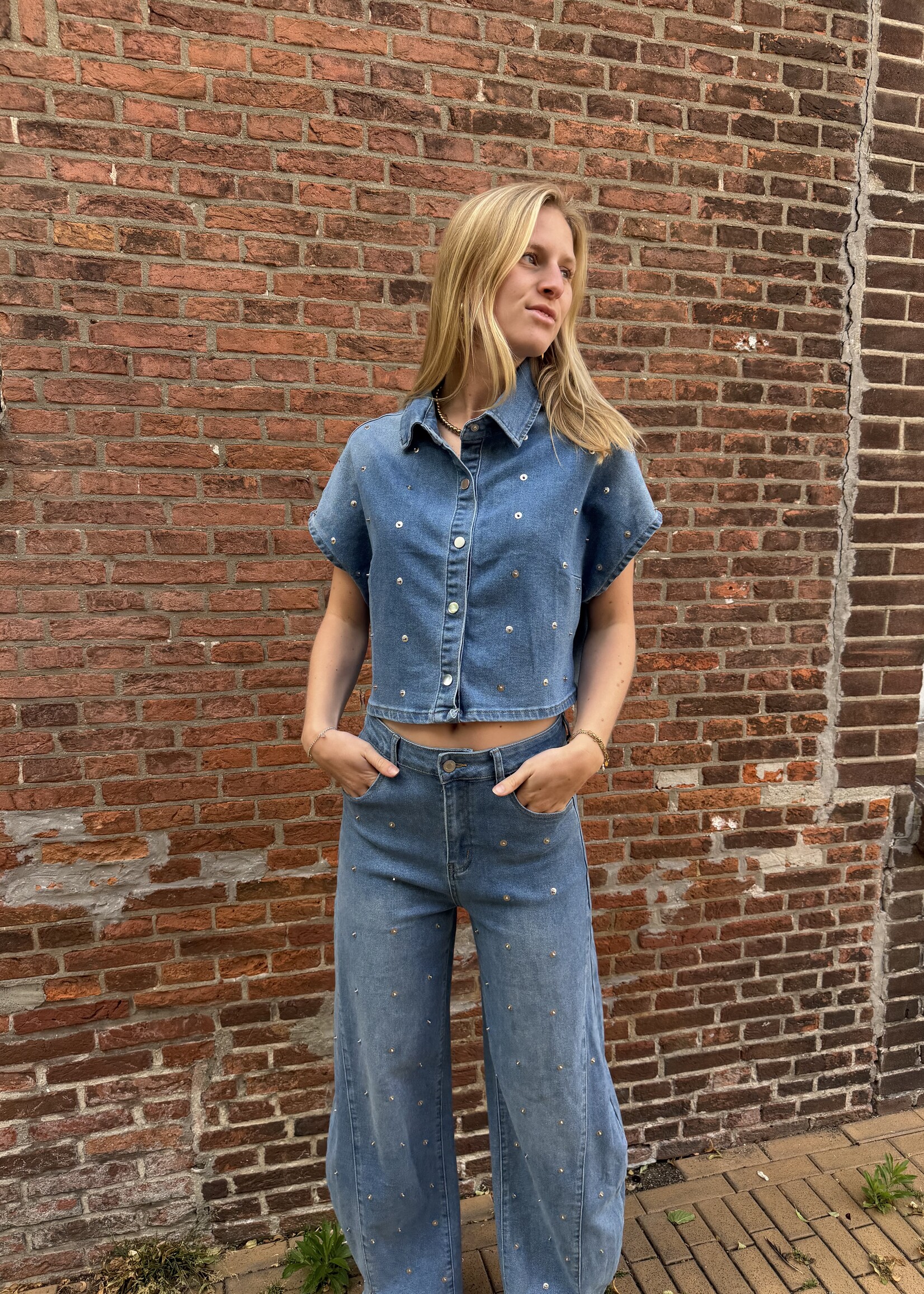 Flo Boutique Denim Top Milo Buttons