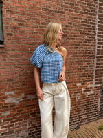 Flo Boutique Top Bowie Checked Blue