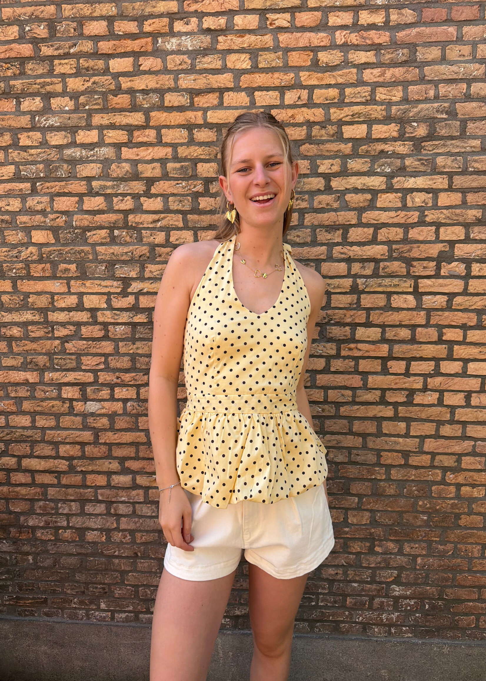 Flo Boutique Top Amélie Dots Yellow
