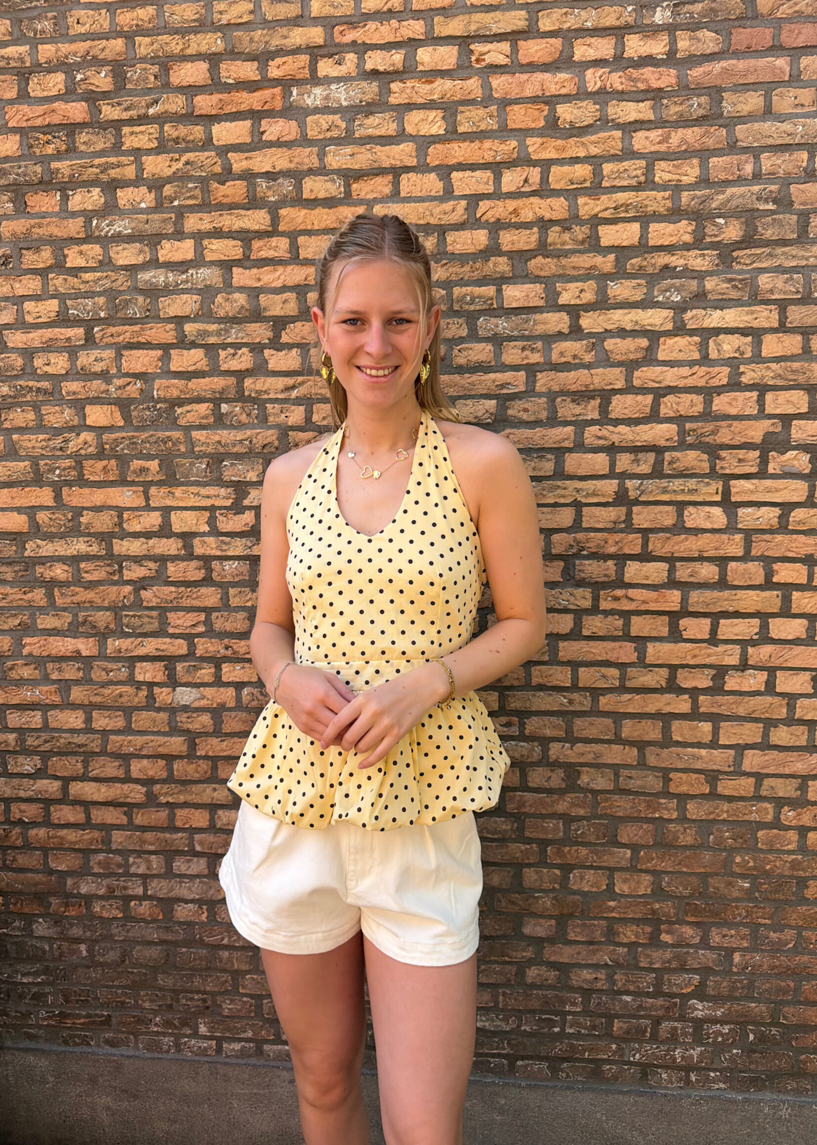 Flo Boutique Top Amélie Dots Yellow