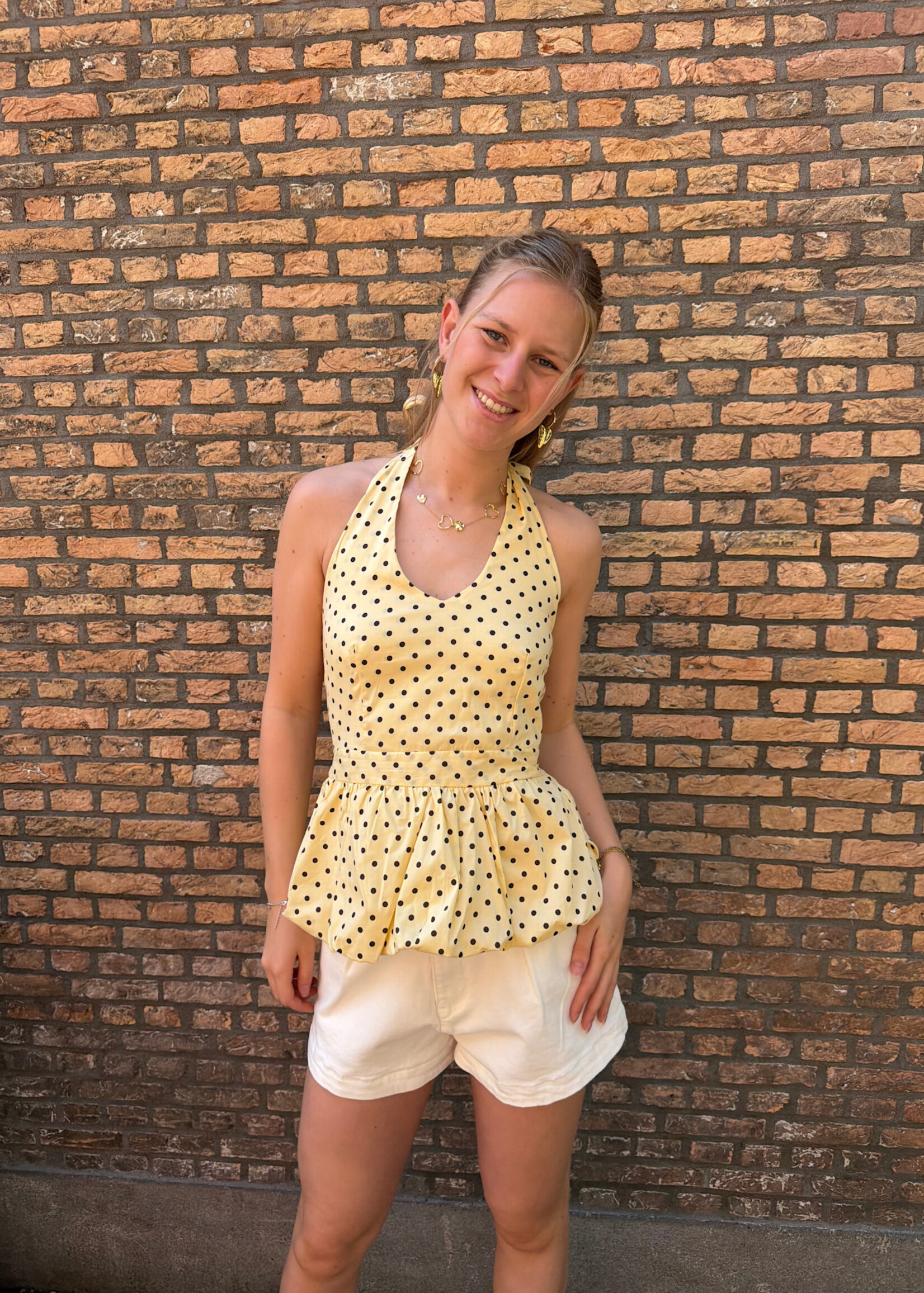 Flo Boutique Top Amélie Dots Yellow