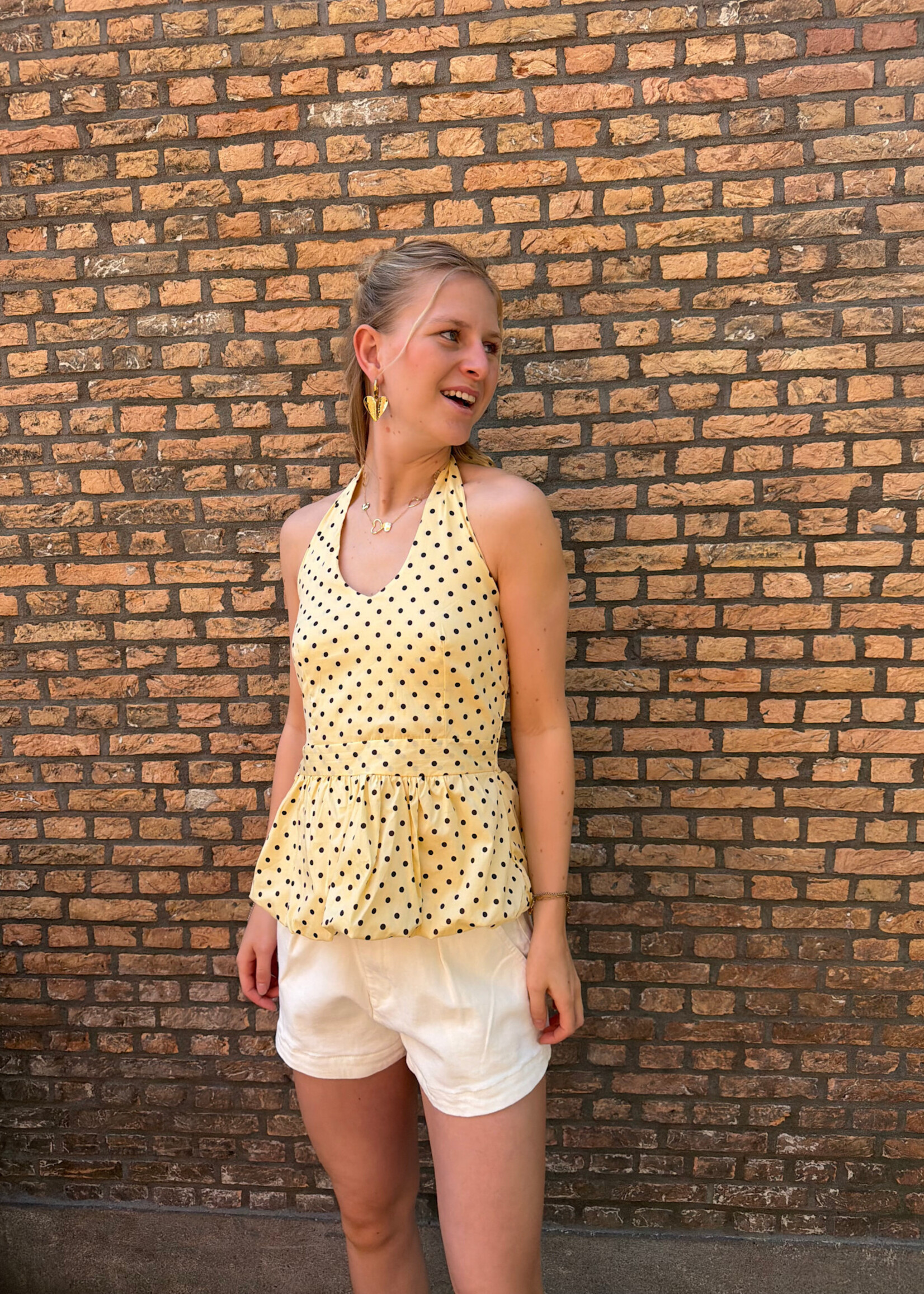 Flo Boutique Top Amélie Dots Yellow