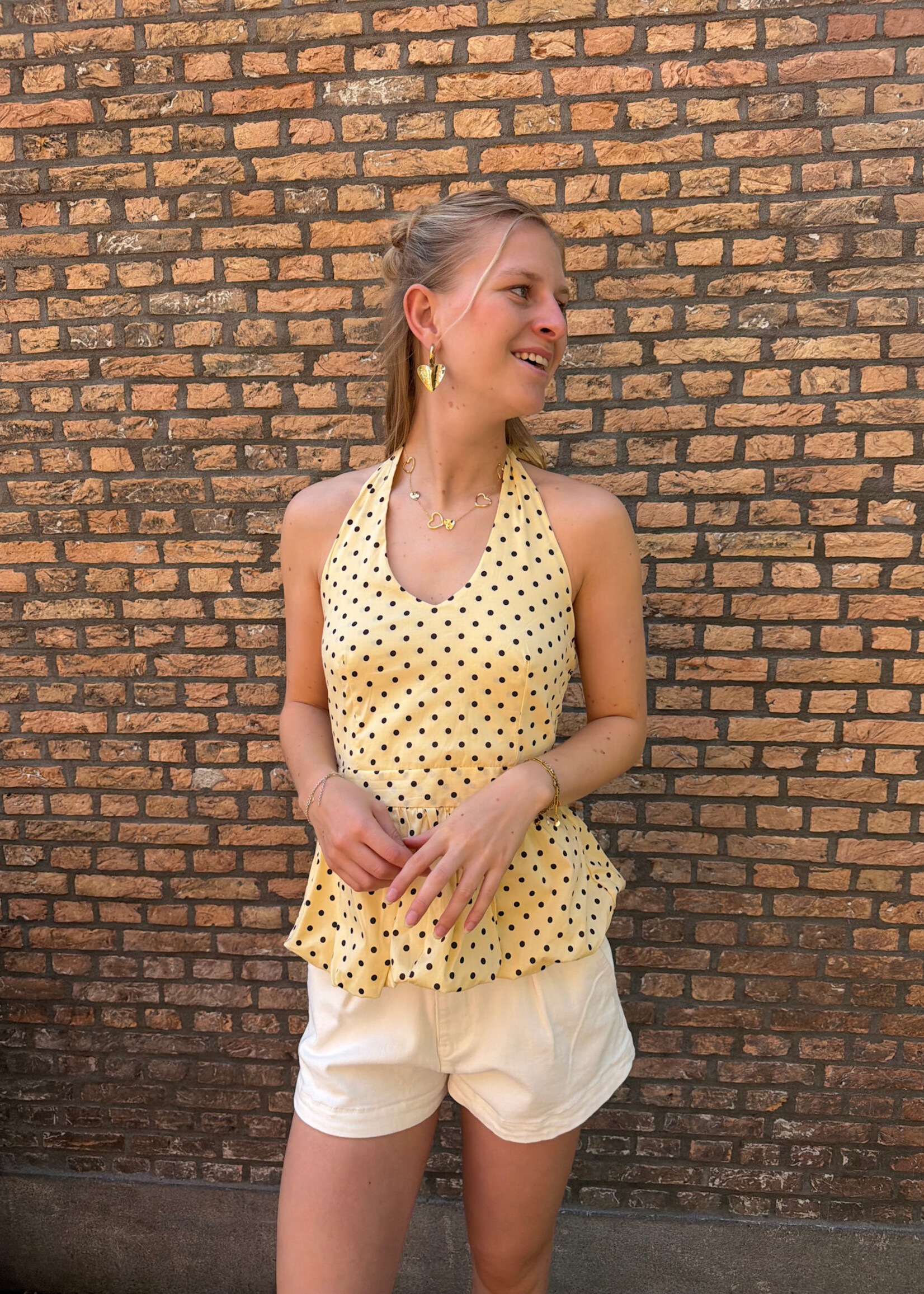 Flo Boutique Top Amélie Dots Yellow