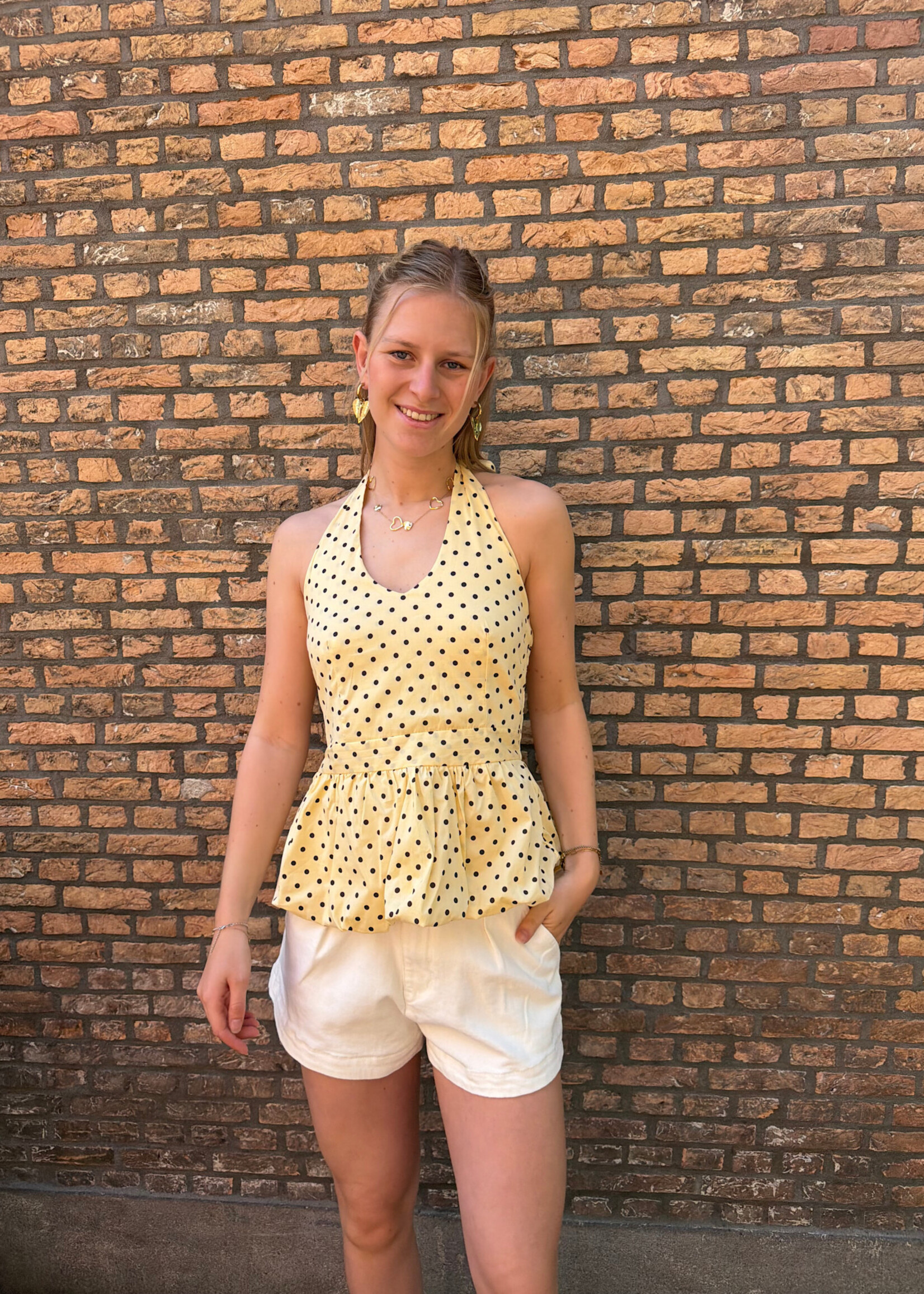 Flo Boutique Top Amélie Dots Yellow