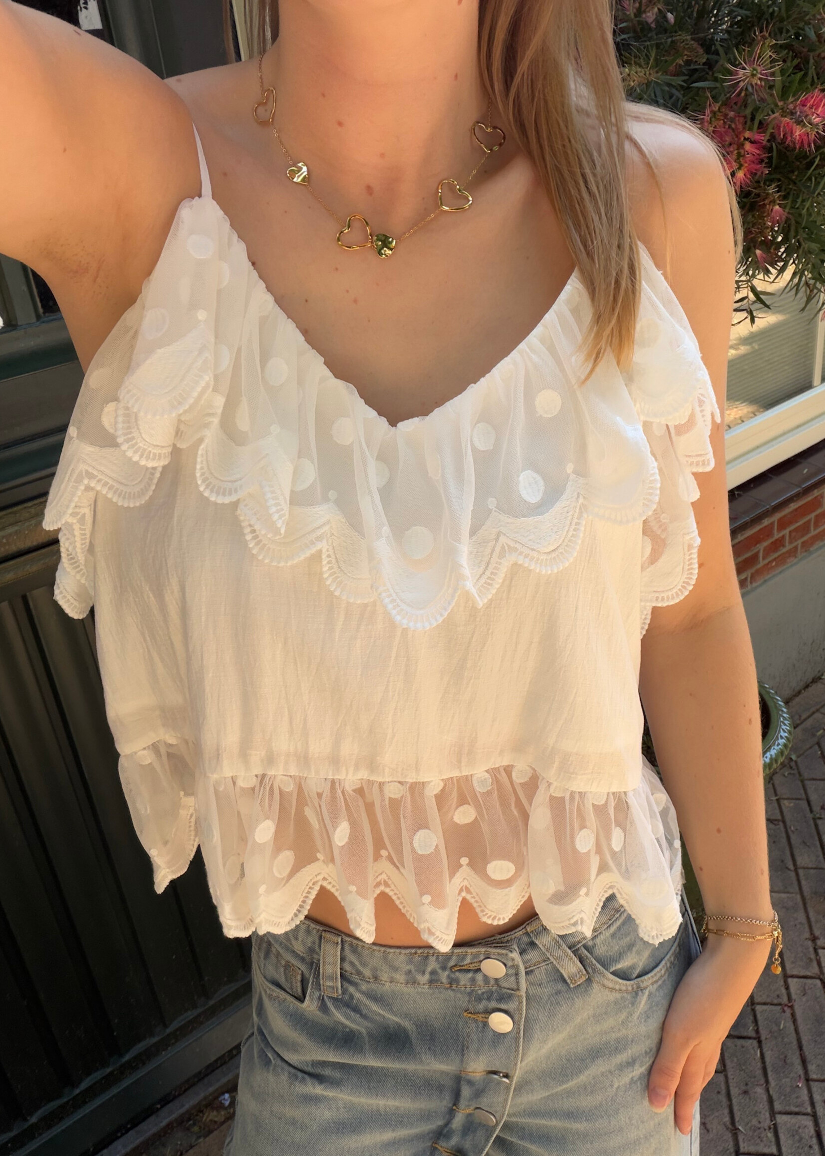 Flo Boutique Top Jip White