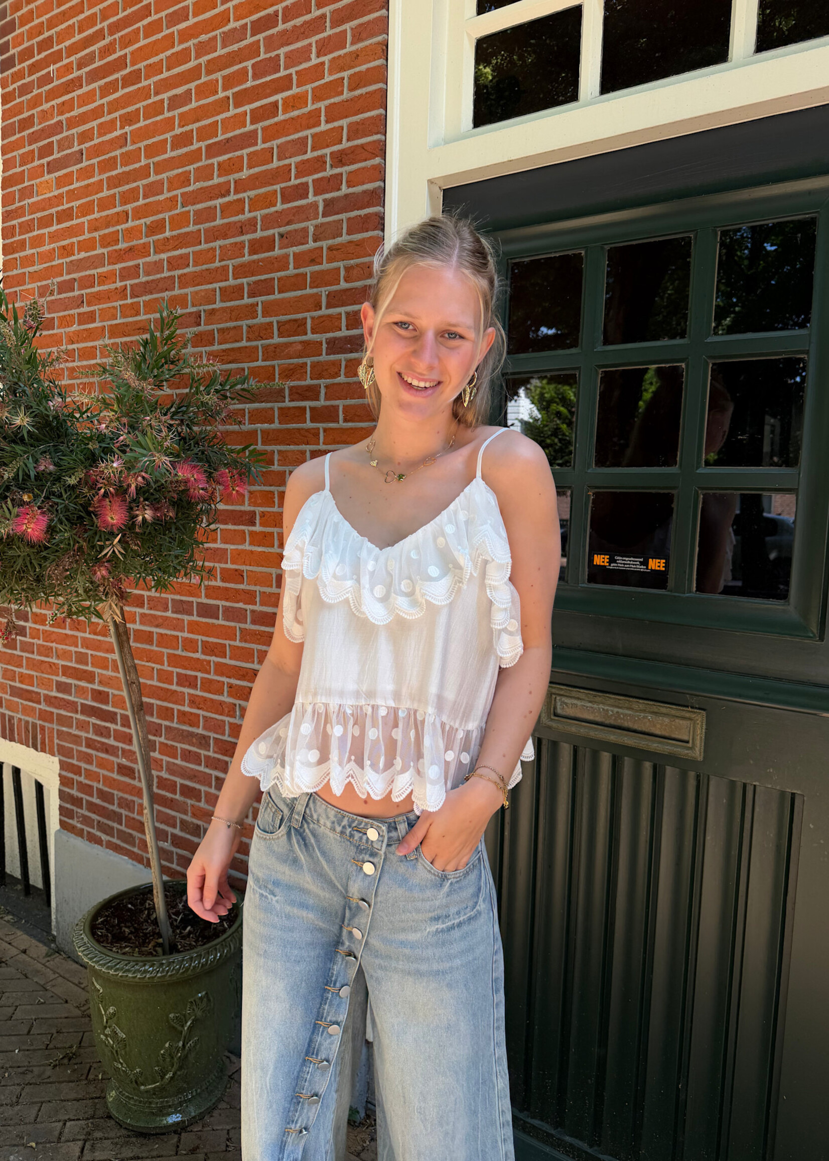 Flo Boutique Top Jip White