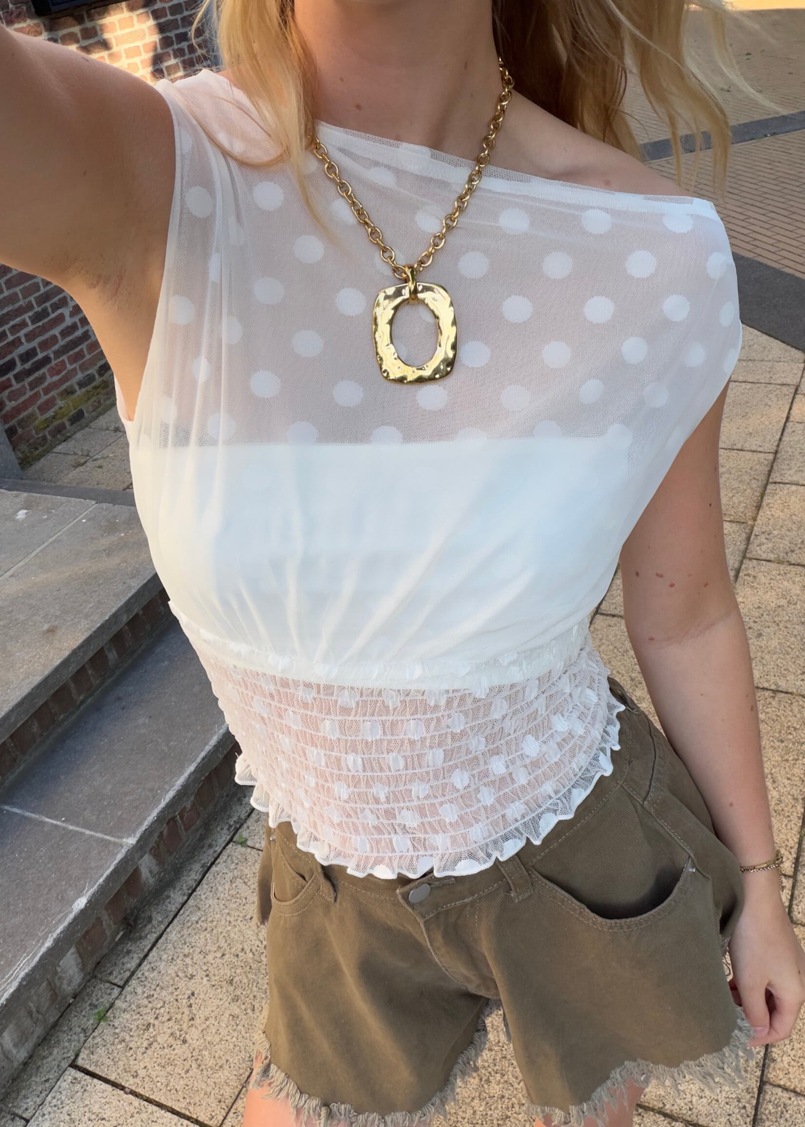 Flo Boutique Top Doris Dots White