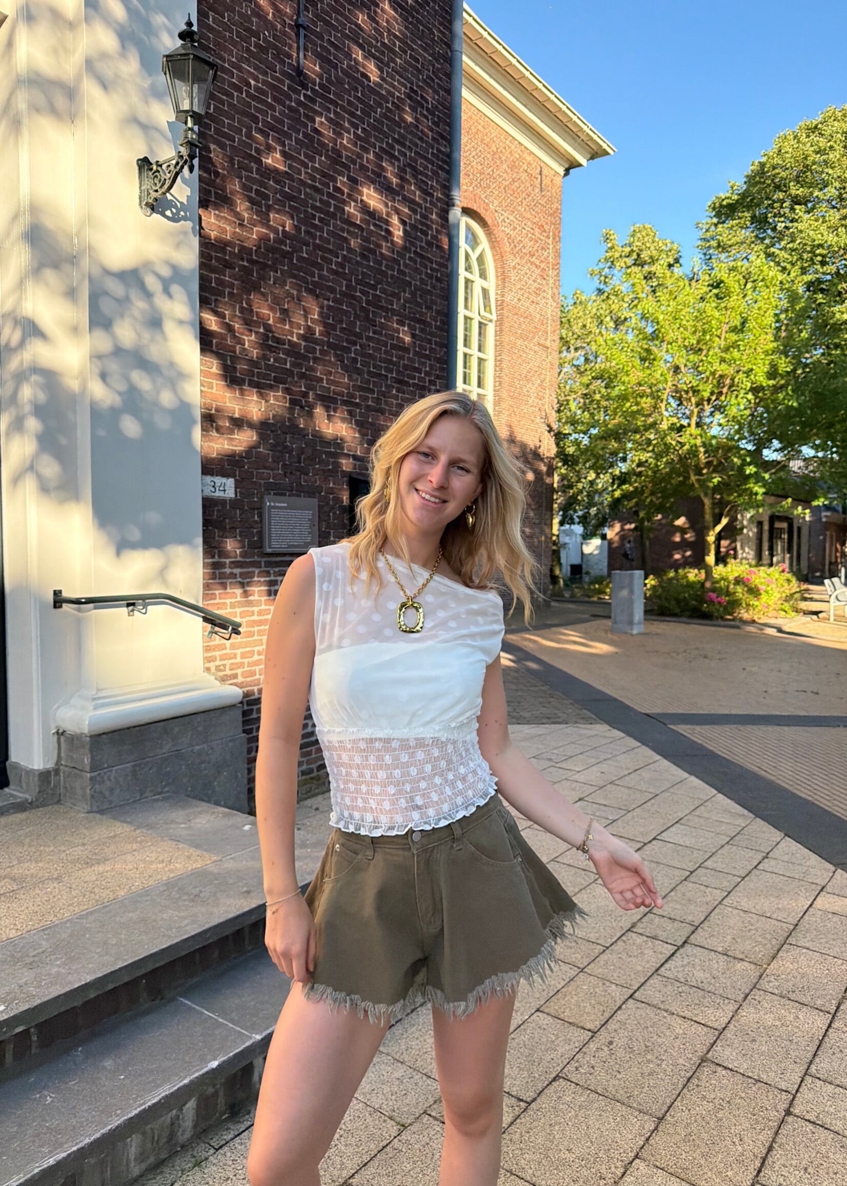 Flo Boutique Top Doris Dots White