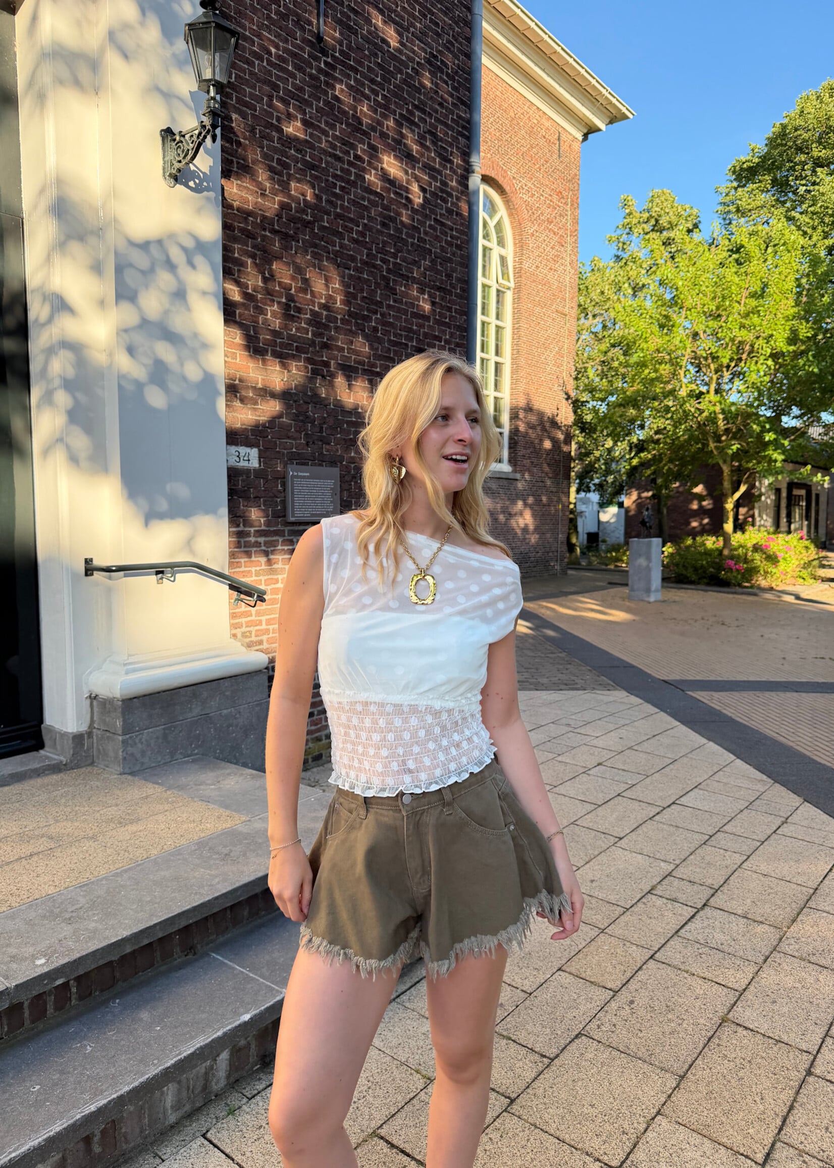 Flo Boutique Top Doris Dots White