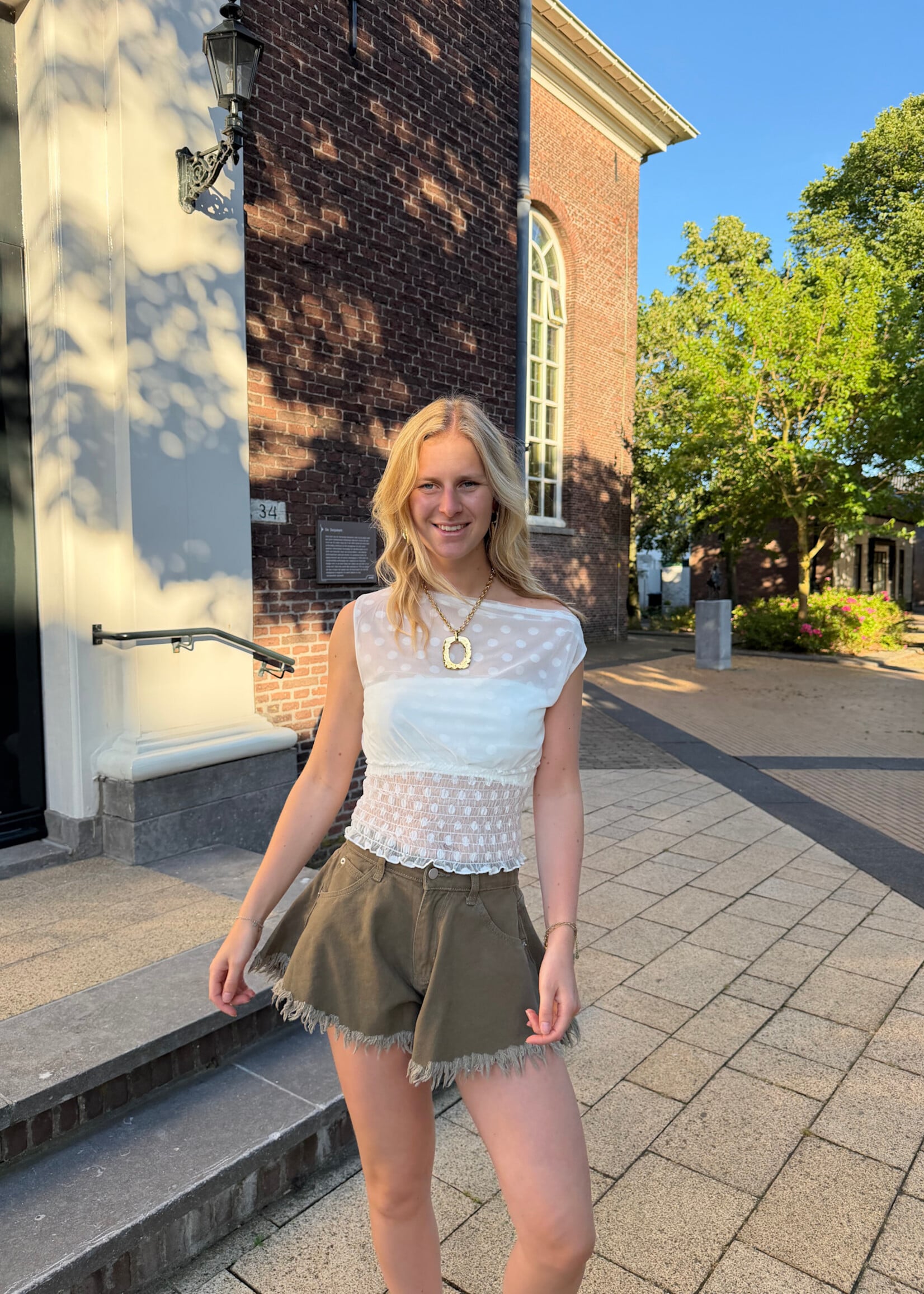 Flo Boutique Top Doris Dots White