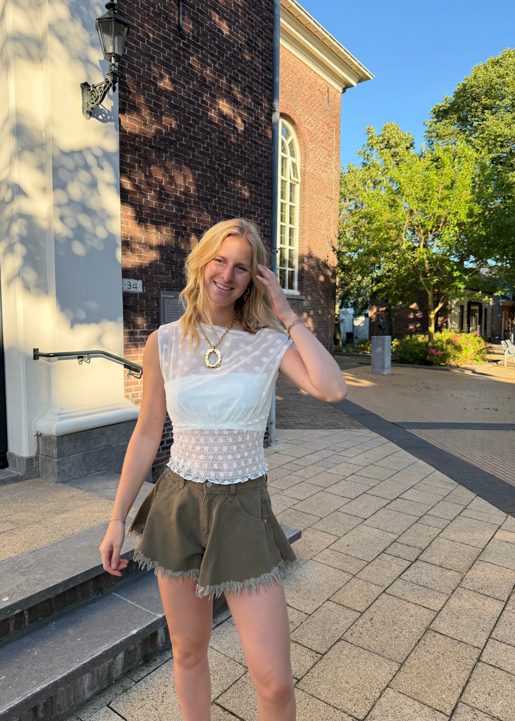 Flo Boutique Top Doris Dots White
