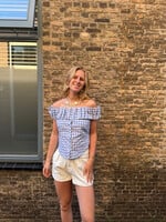 Flo Boutique Top Aaf Checked Blue/White