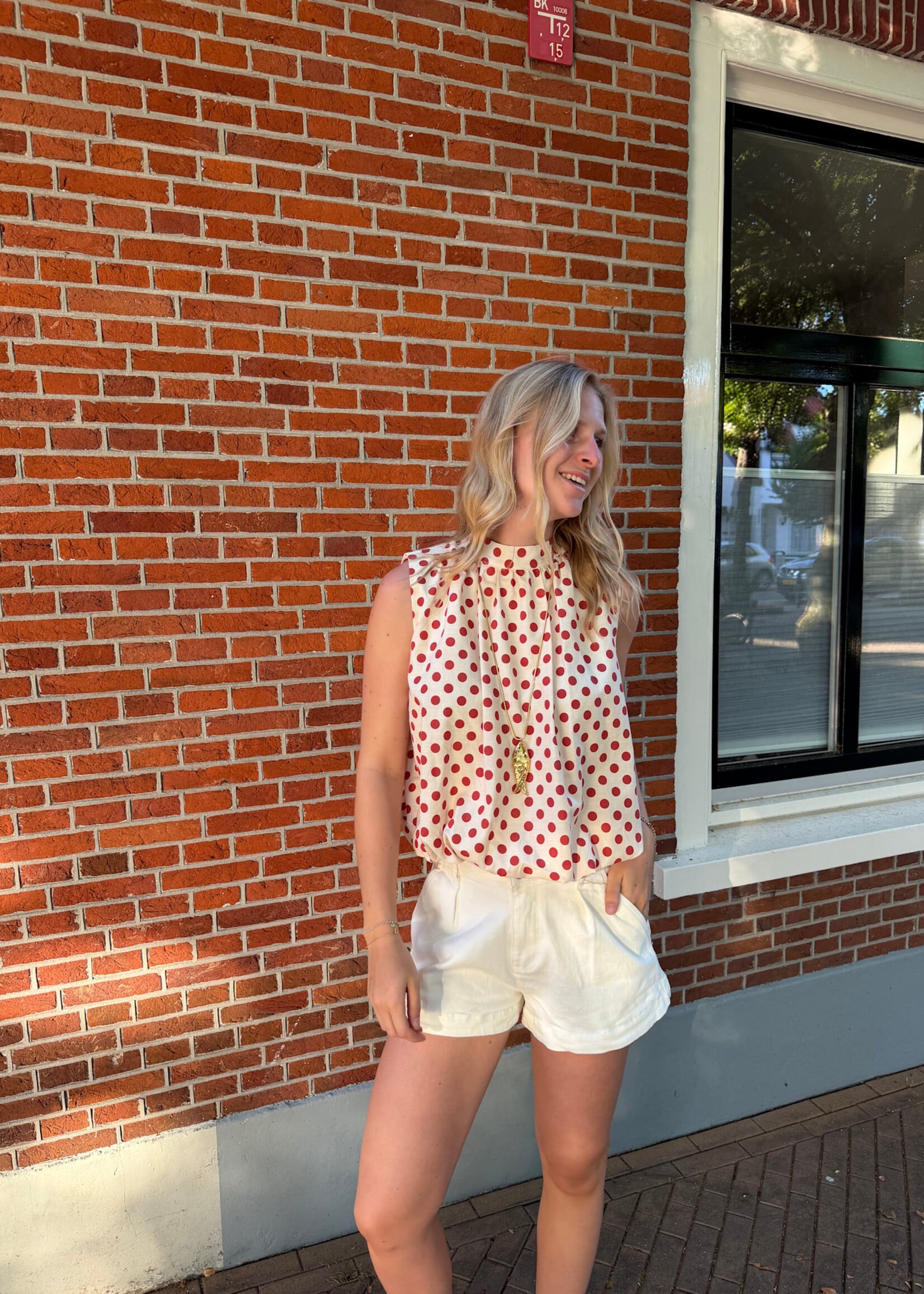 Flo Boutique Top Bobby Red dots