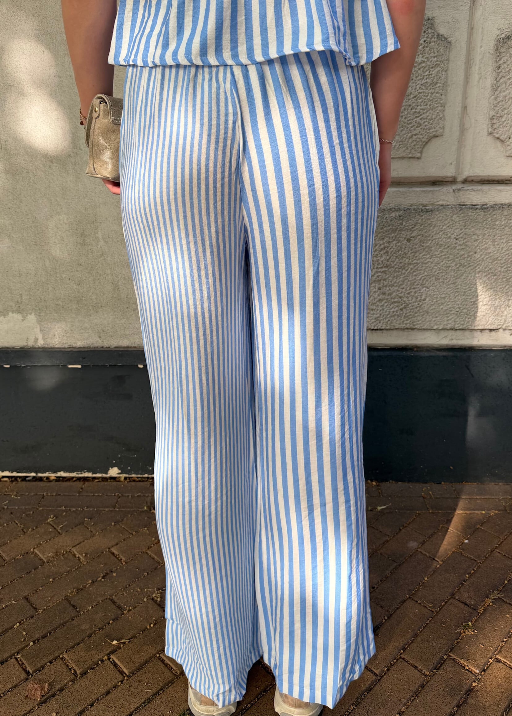Flo Boutique Broek Lesley Blue/White