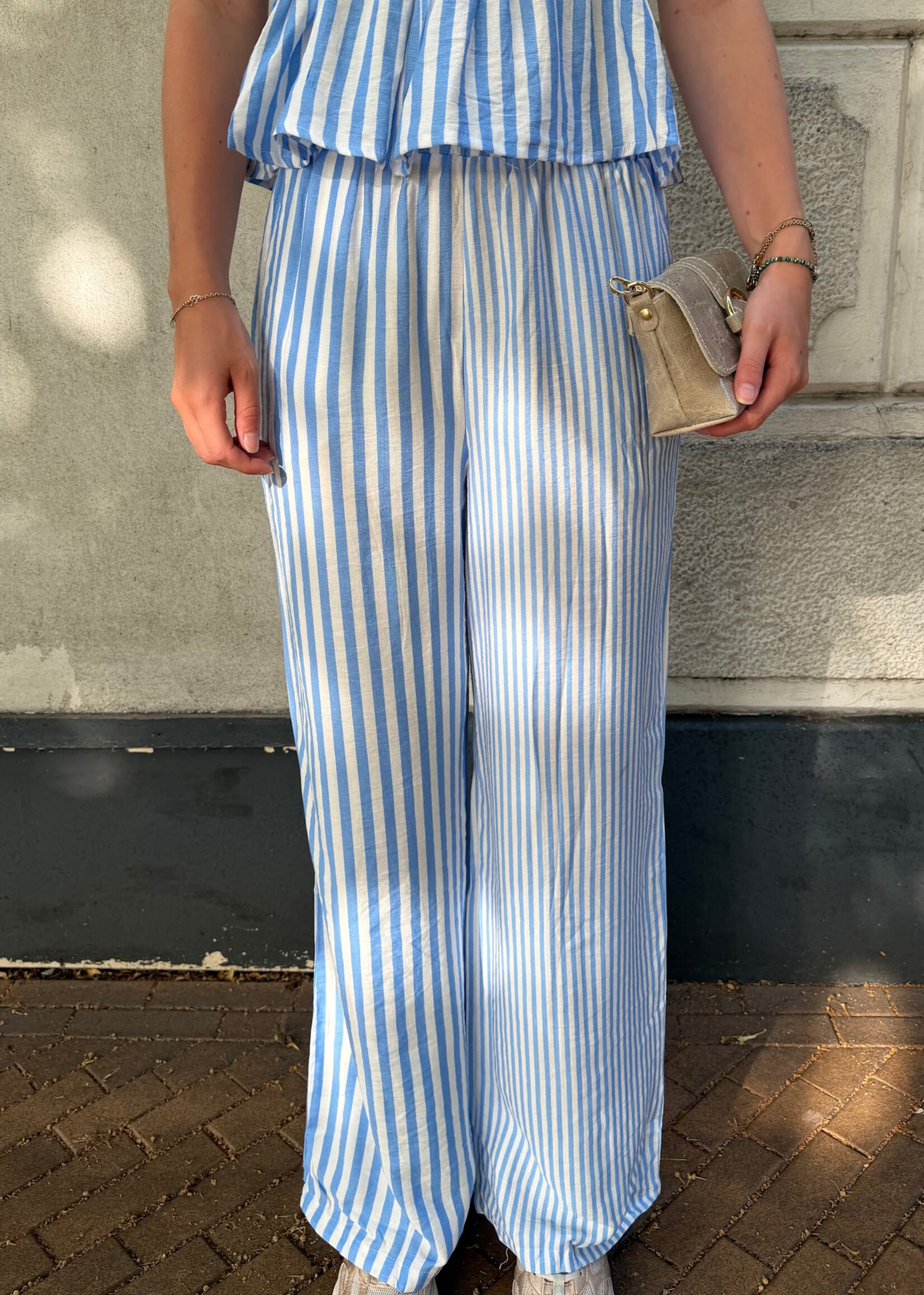 Flo Boutique Broek Lesley Blue/White
