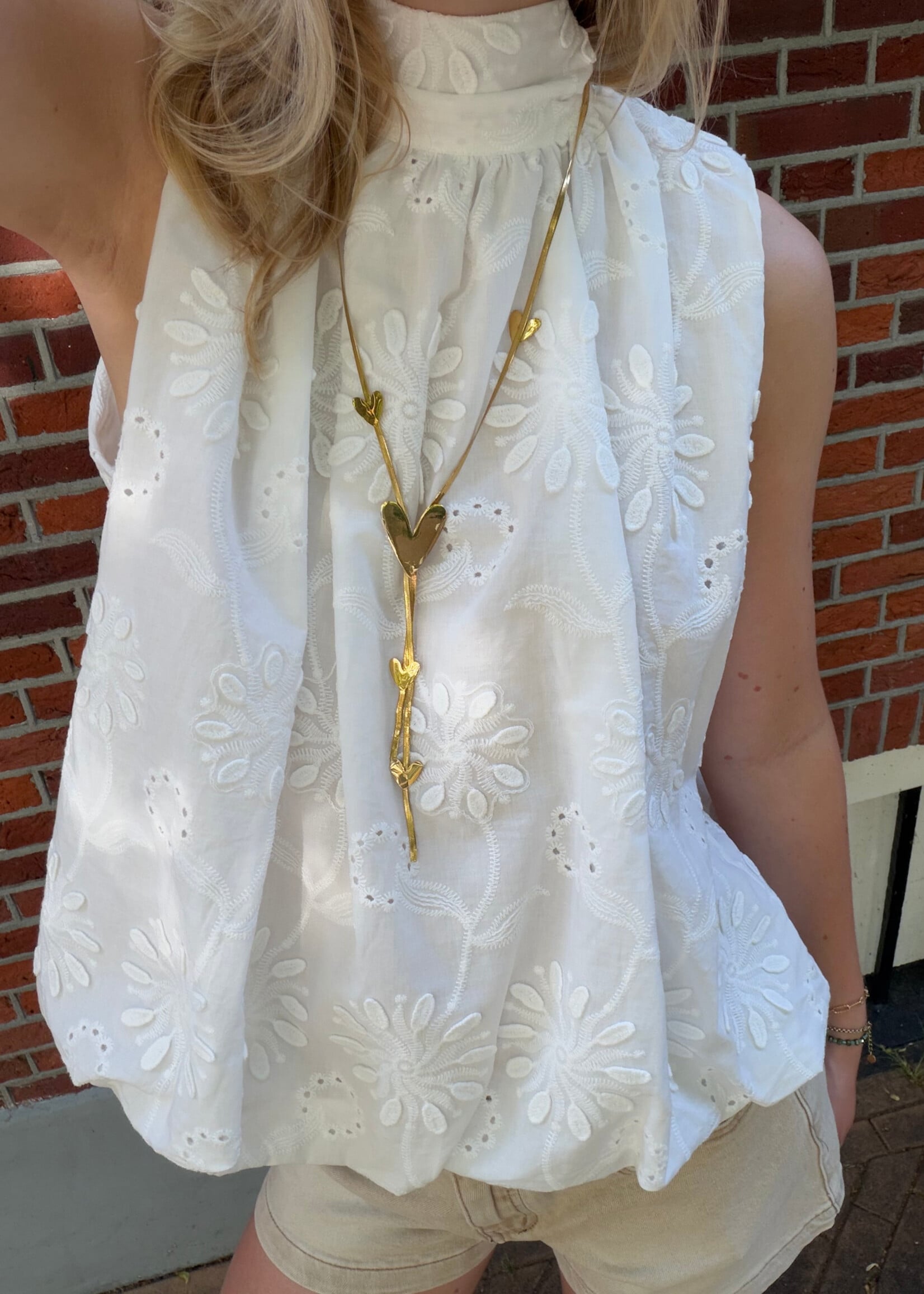 Flo Boutique Top Mexi White Broderie