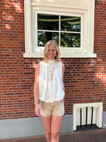 Flo Boutique Top Mexi White Broderie