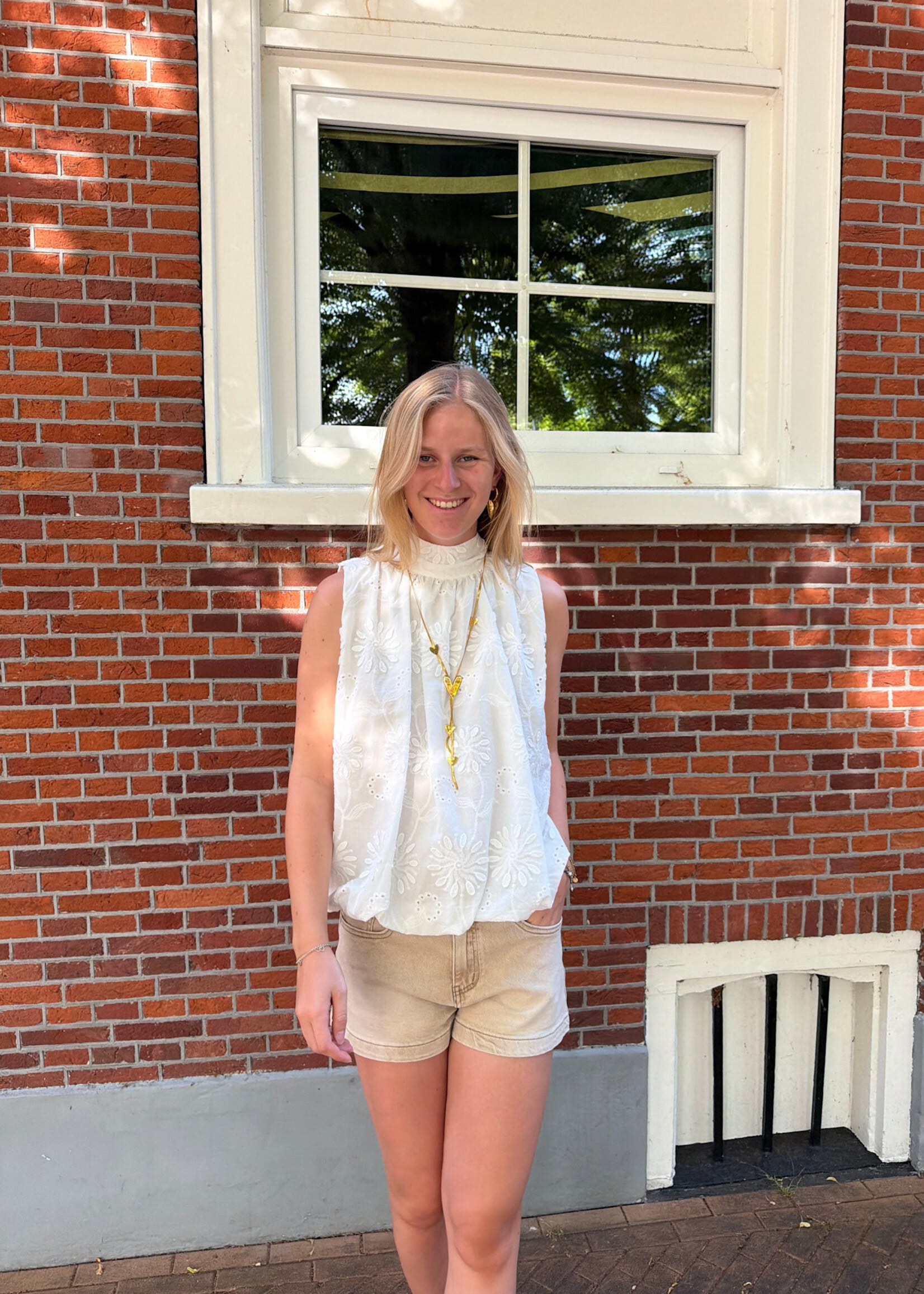 Flo Boutique Top Mexi White Broderie