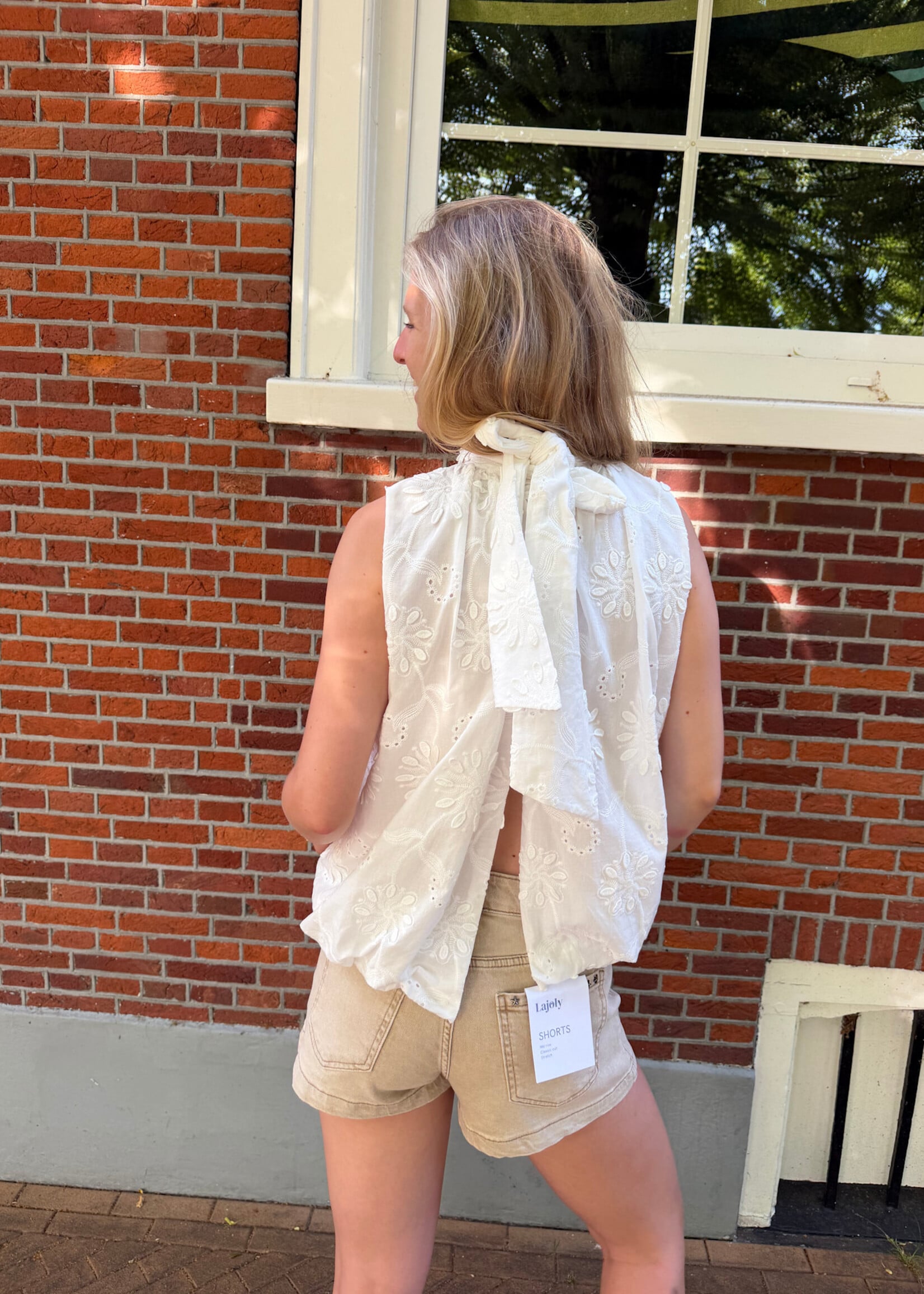Flo Boutique Top Mexi White Broderie
