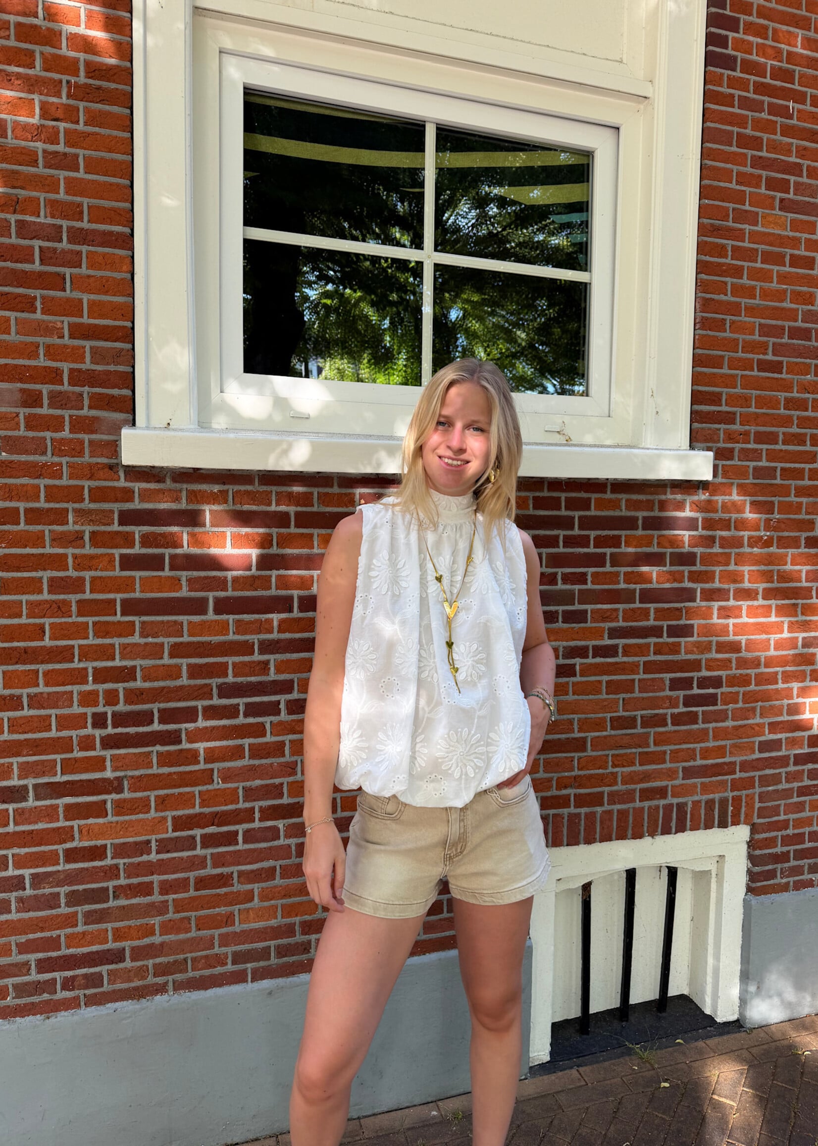 Flo Boutique Top Mexi White Broderie