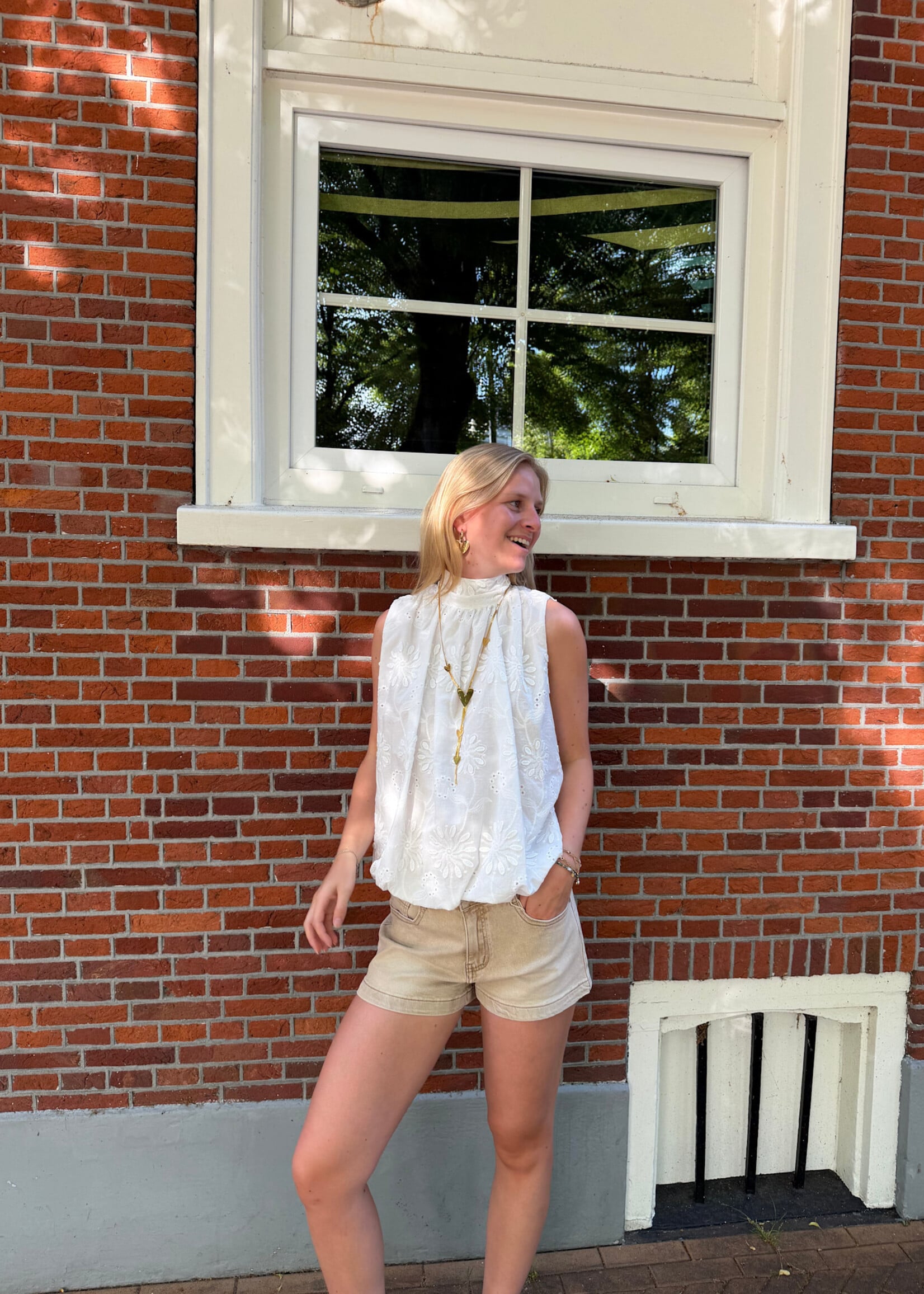 Flo Boutique Top Mexi White Broderie