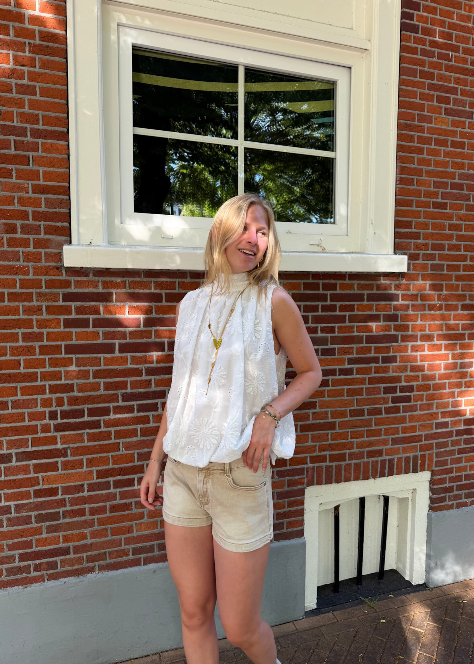 Flo Boutique Top Mexi White Broderie