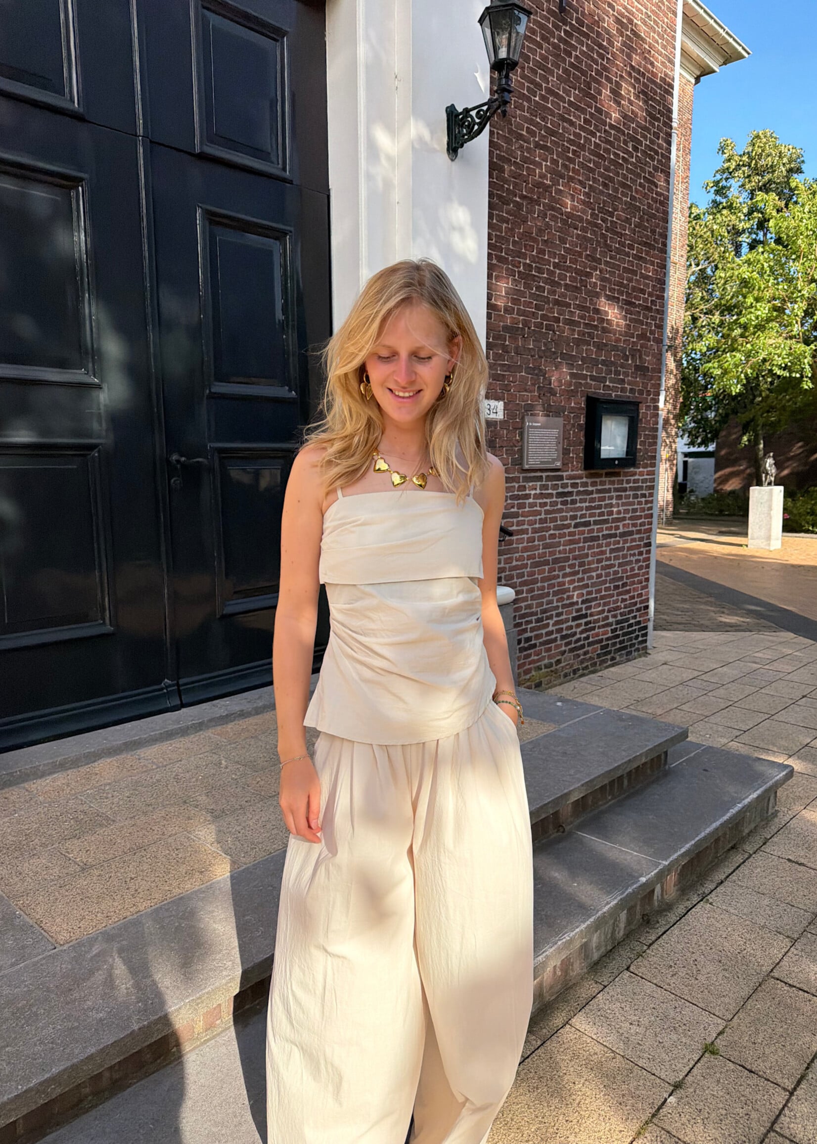 Flo Boutique Broek Jille Beige