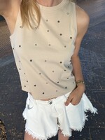 Flo Boutique Tanktop Jamie Studs Beige
