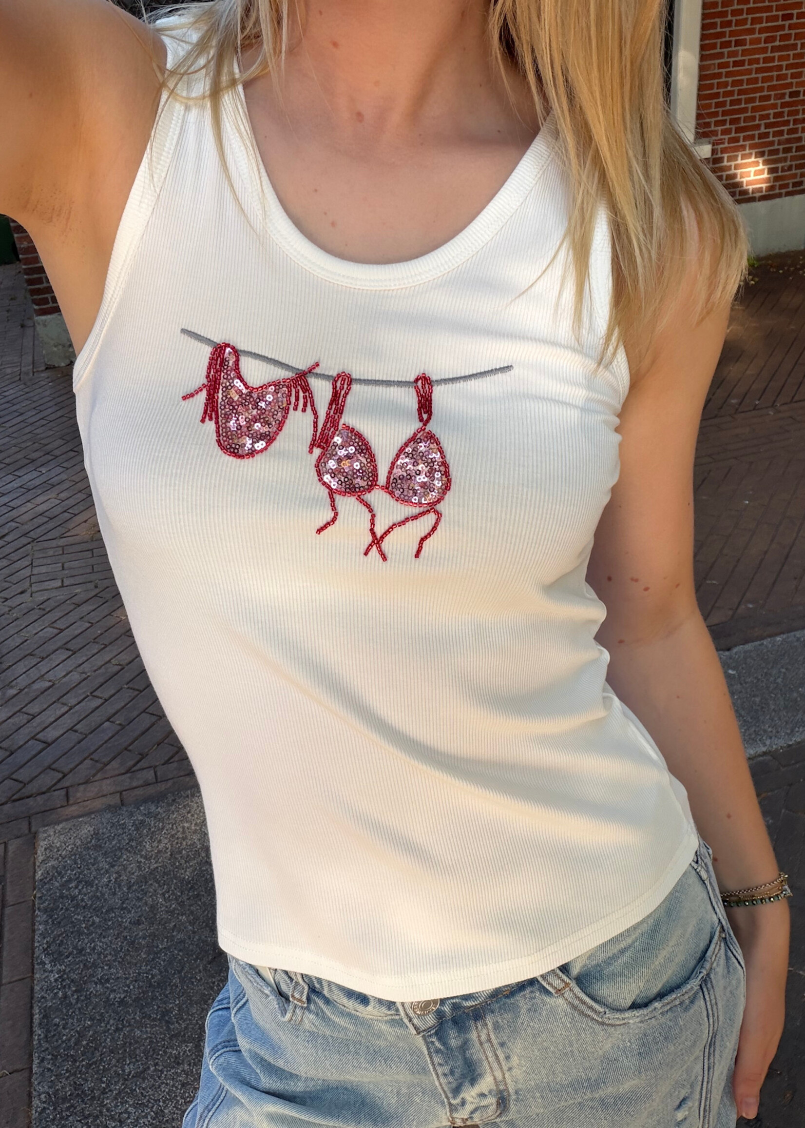 Flo Boutique Tanktop Bikini White