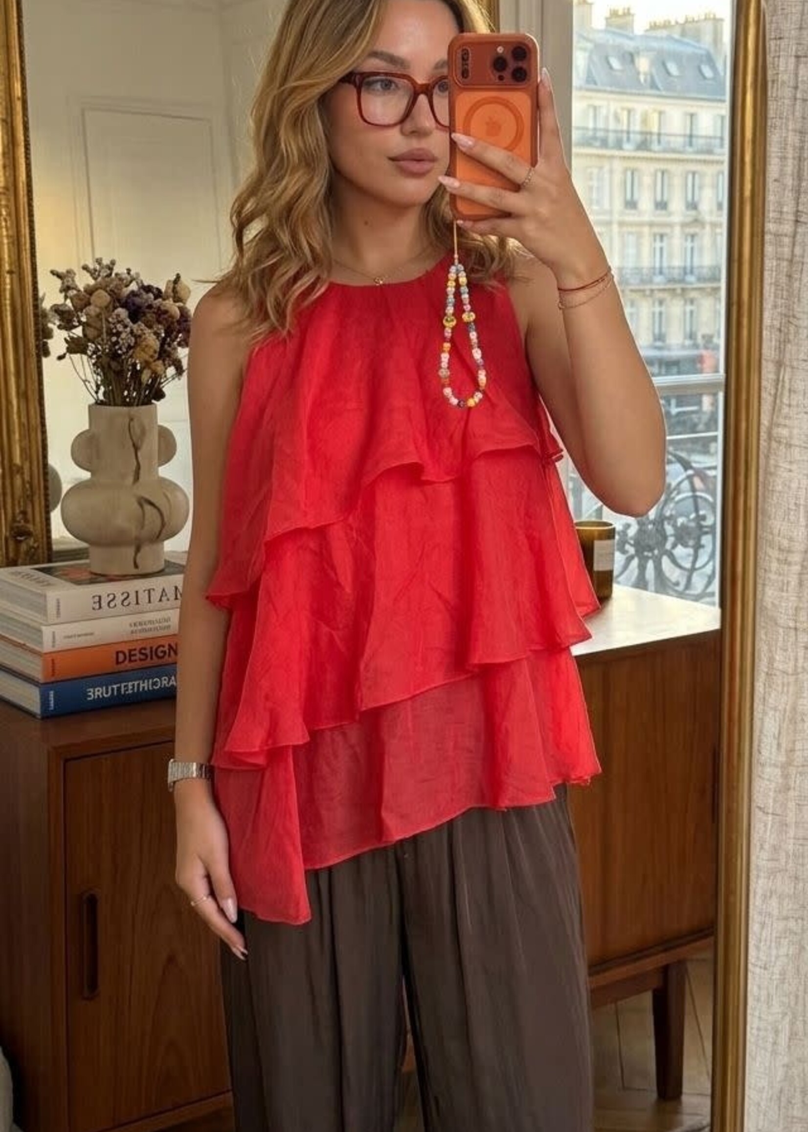 Flo Boutique Top Pleun Red