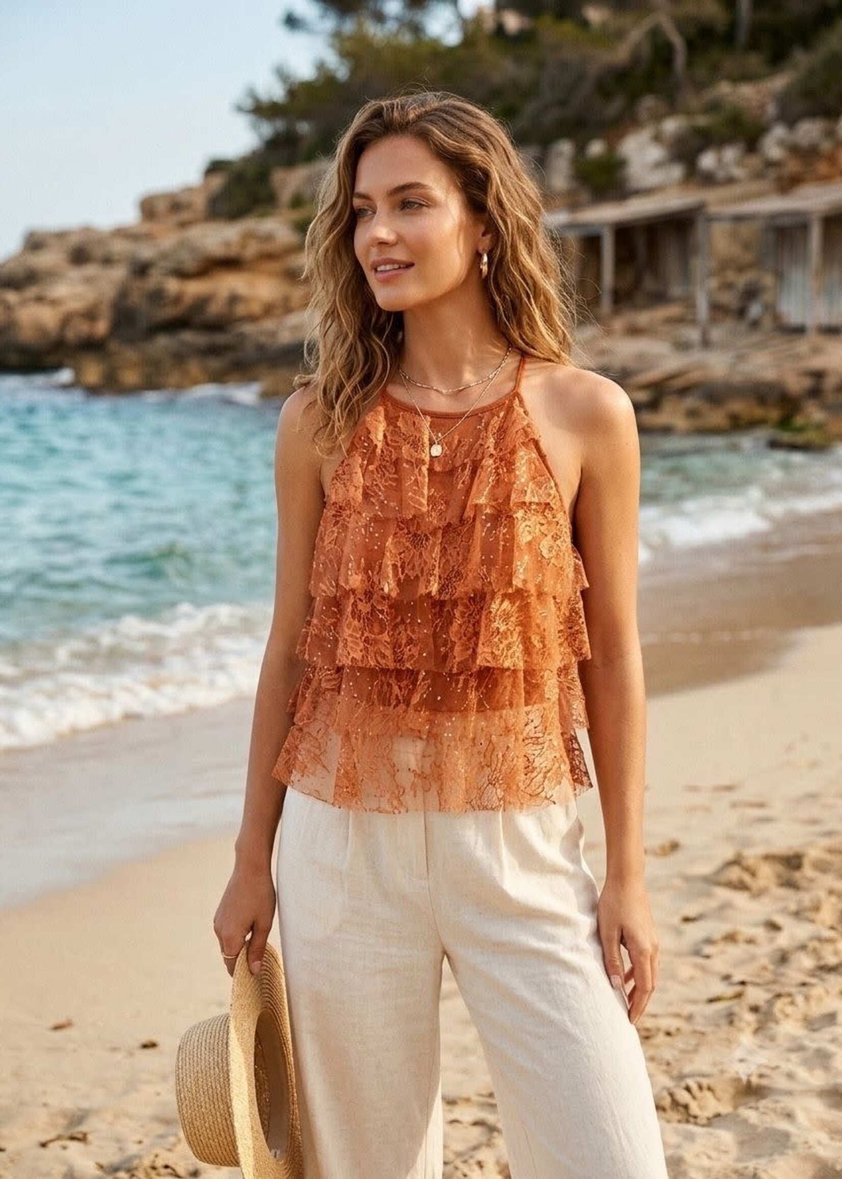 Flo Boutique Top Pearl Brique