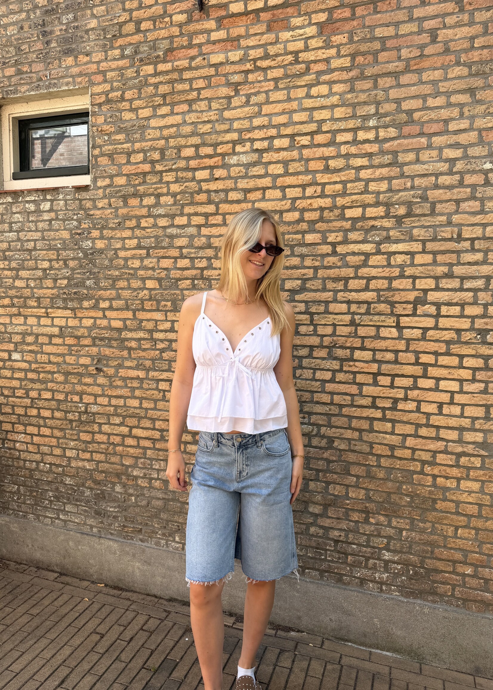 Flo Boutique Top Pip White