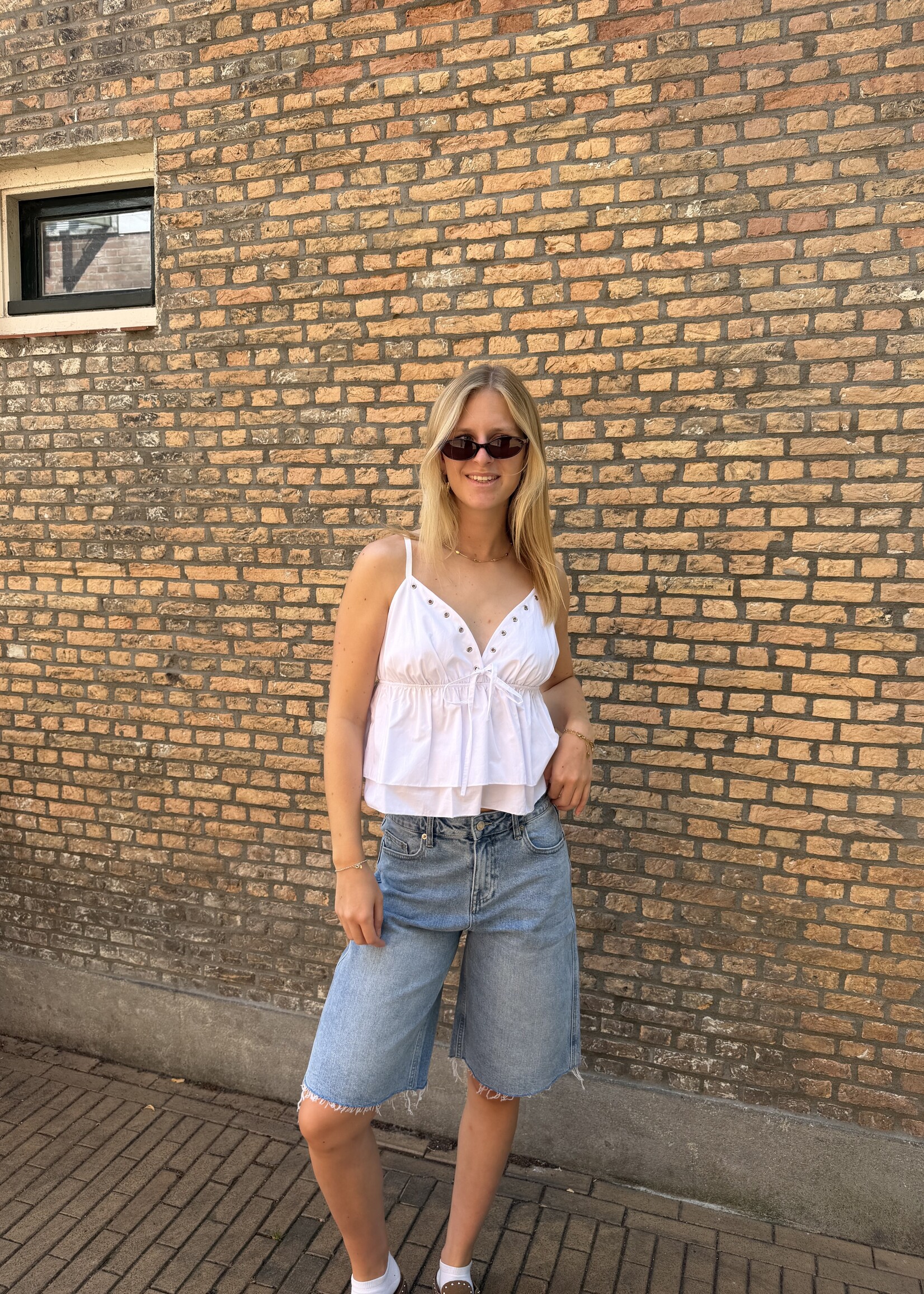 Flo Boutique Top Pip White
