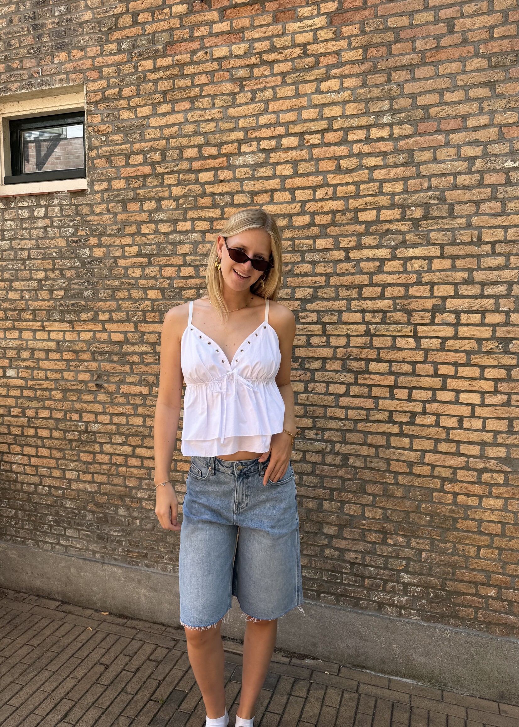 Flo Boutique Top Pip White