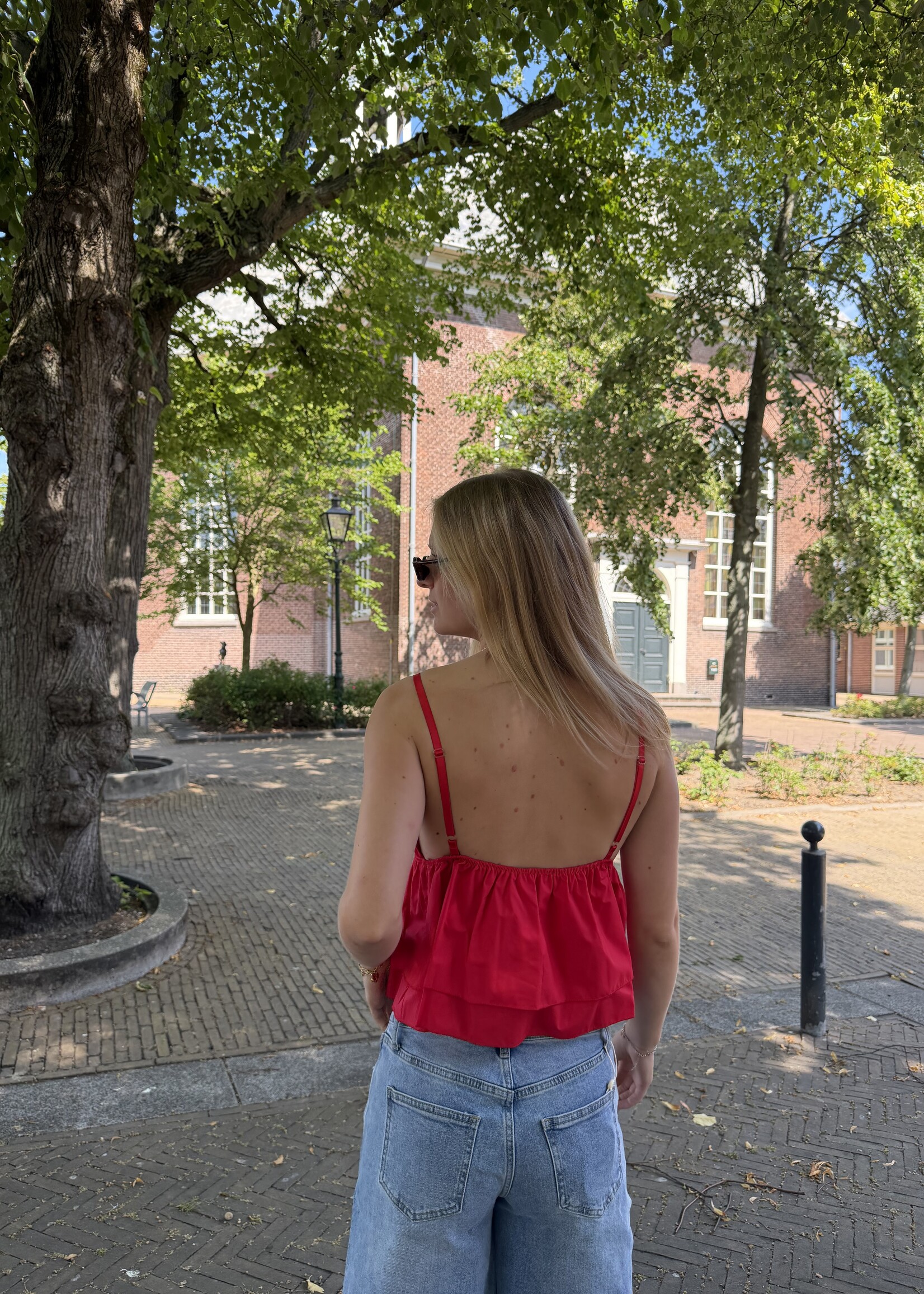 Flo Boutique Top Pip Red