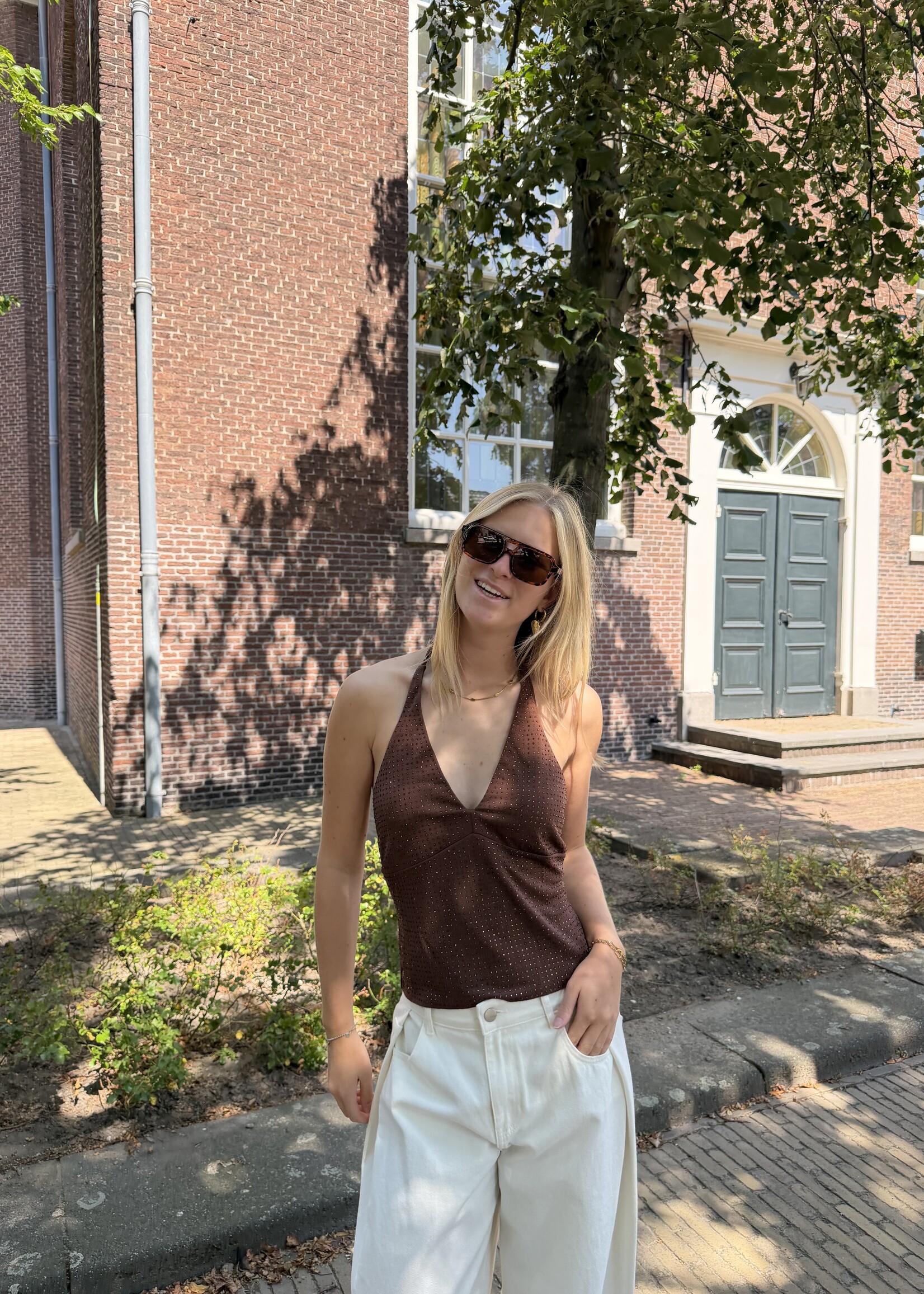Flo Boutique Top Philly Brown