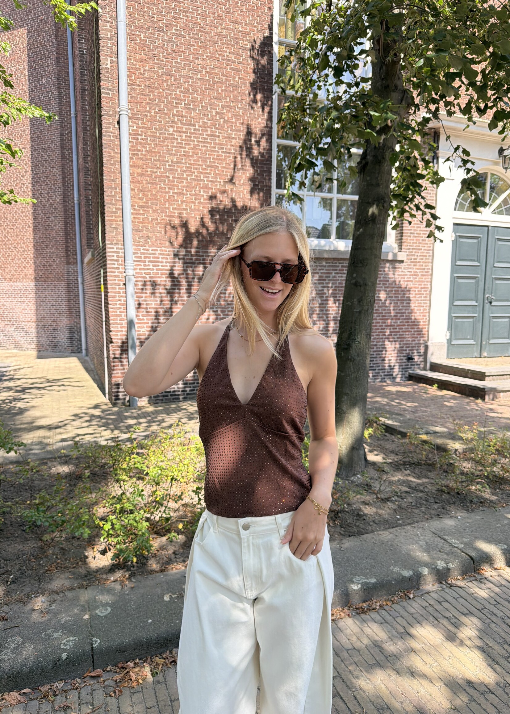 Flo Boutique Top Philly Brown