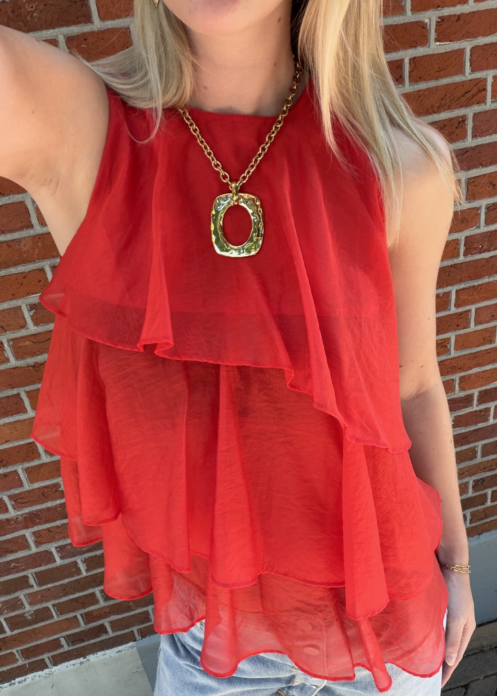 Flo Boutique Top Pleun Red
