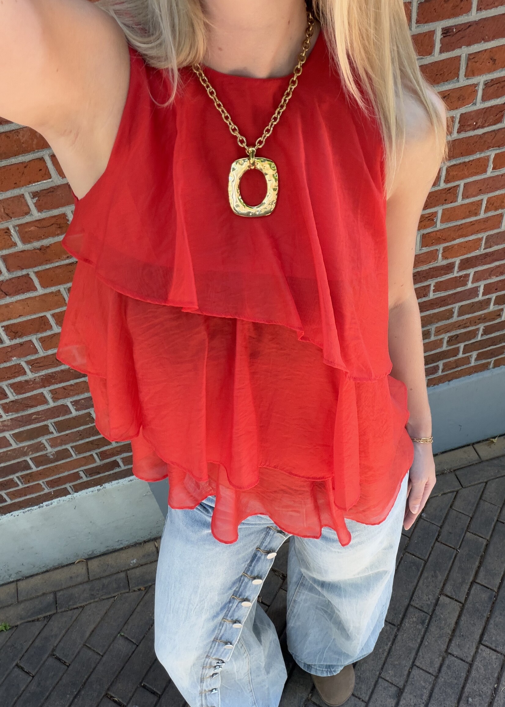 Flo Boutique Top Pleun Red