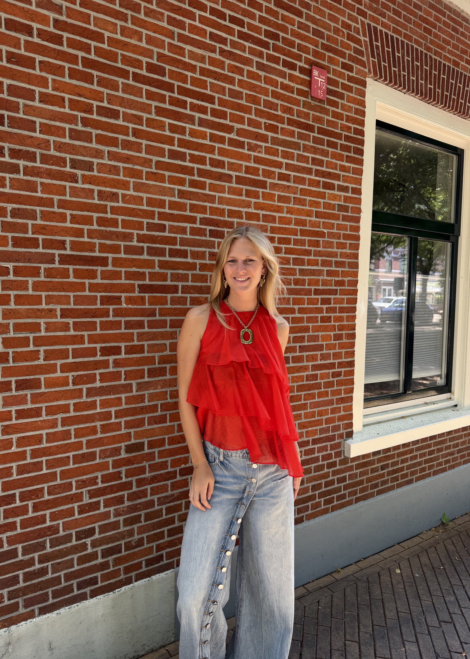 Flo Boutique Top Pleun Red