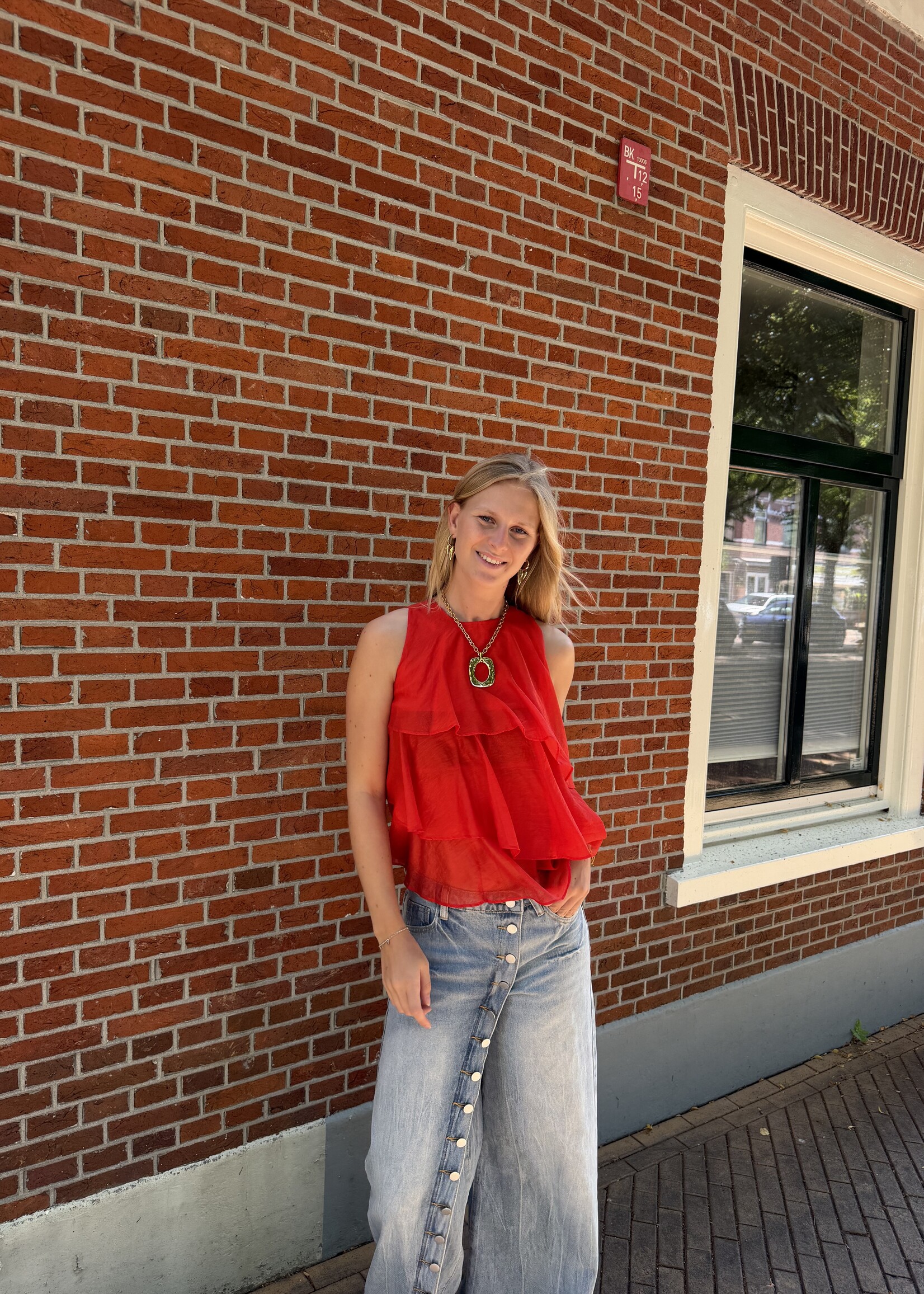 Flo Boutique Top Pleun Red