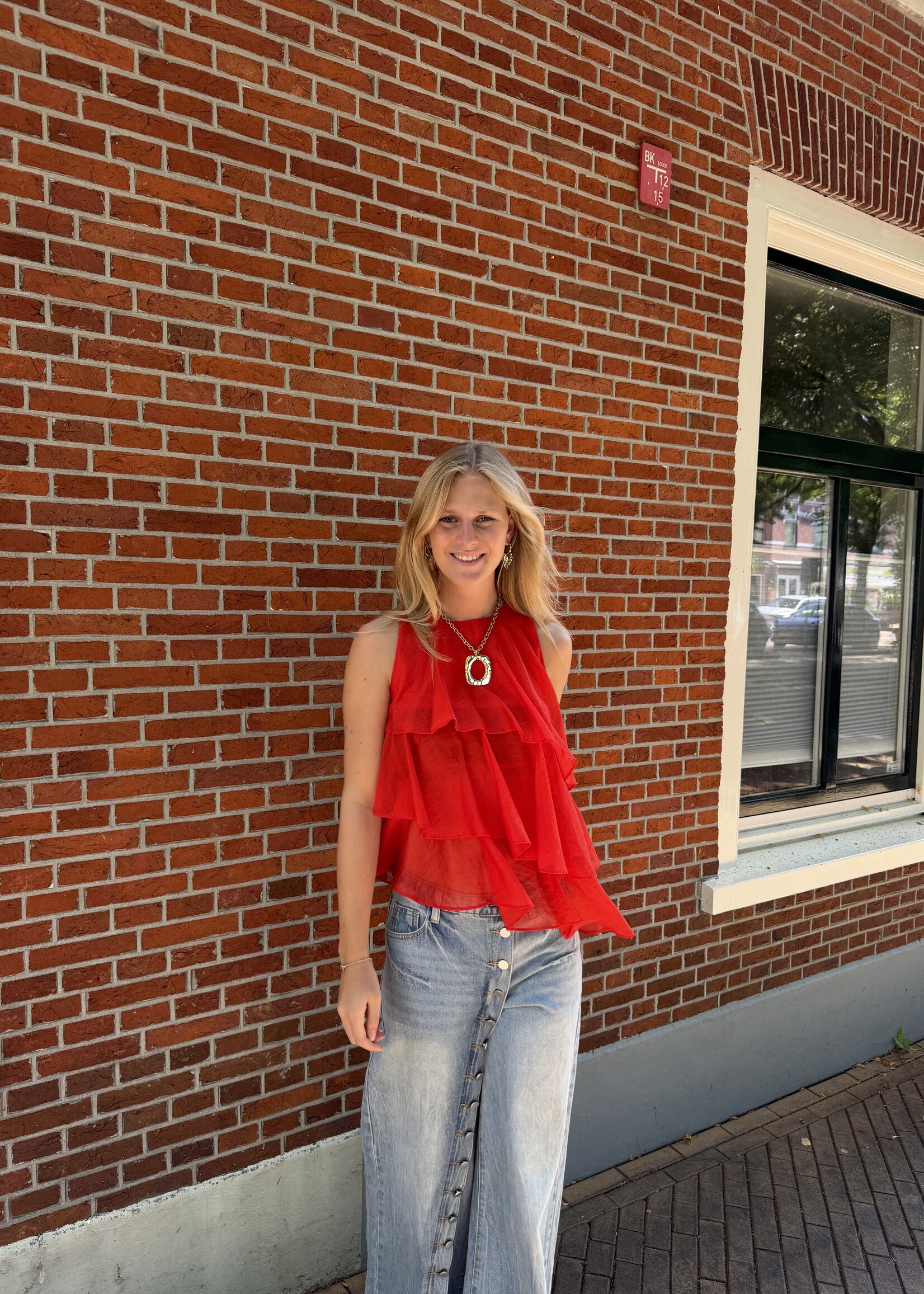 Flo Boutique Top Pleun Red