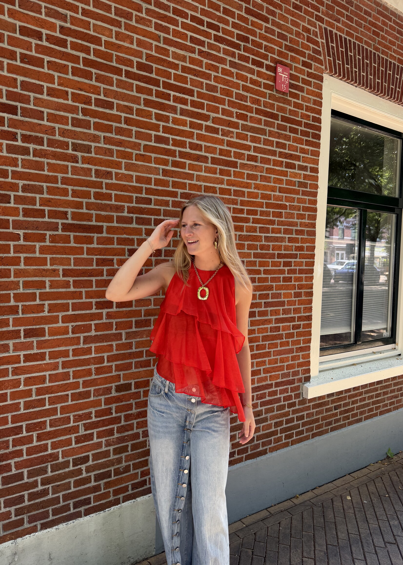 Flo Boutique Top Pleun Red