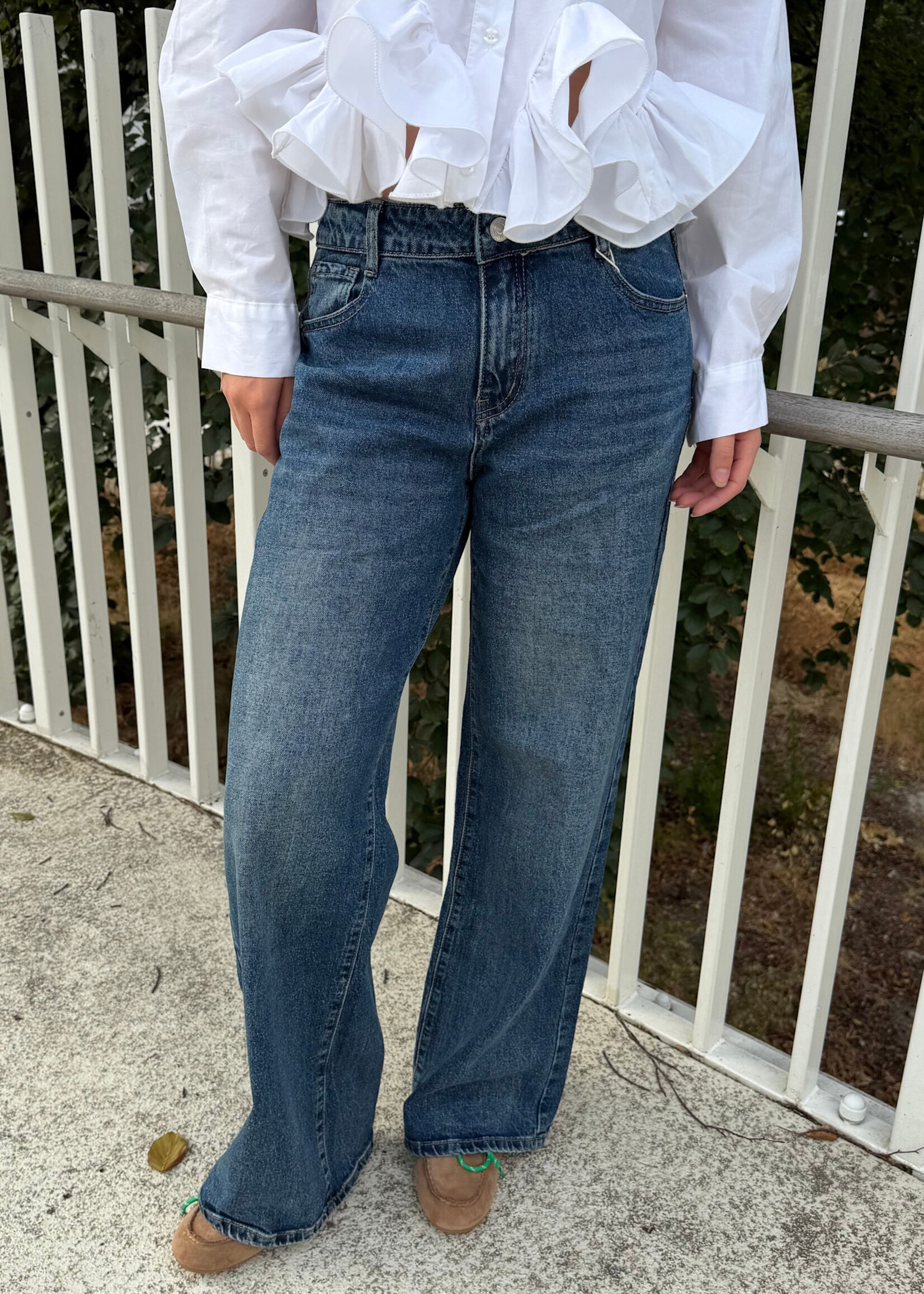 Flo Boutique Wide Leg Jeans Jager Mid-Blue