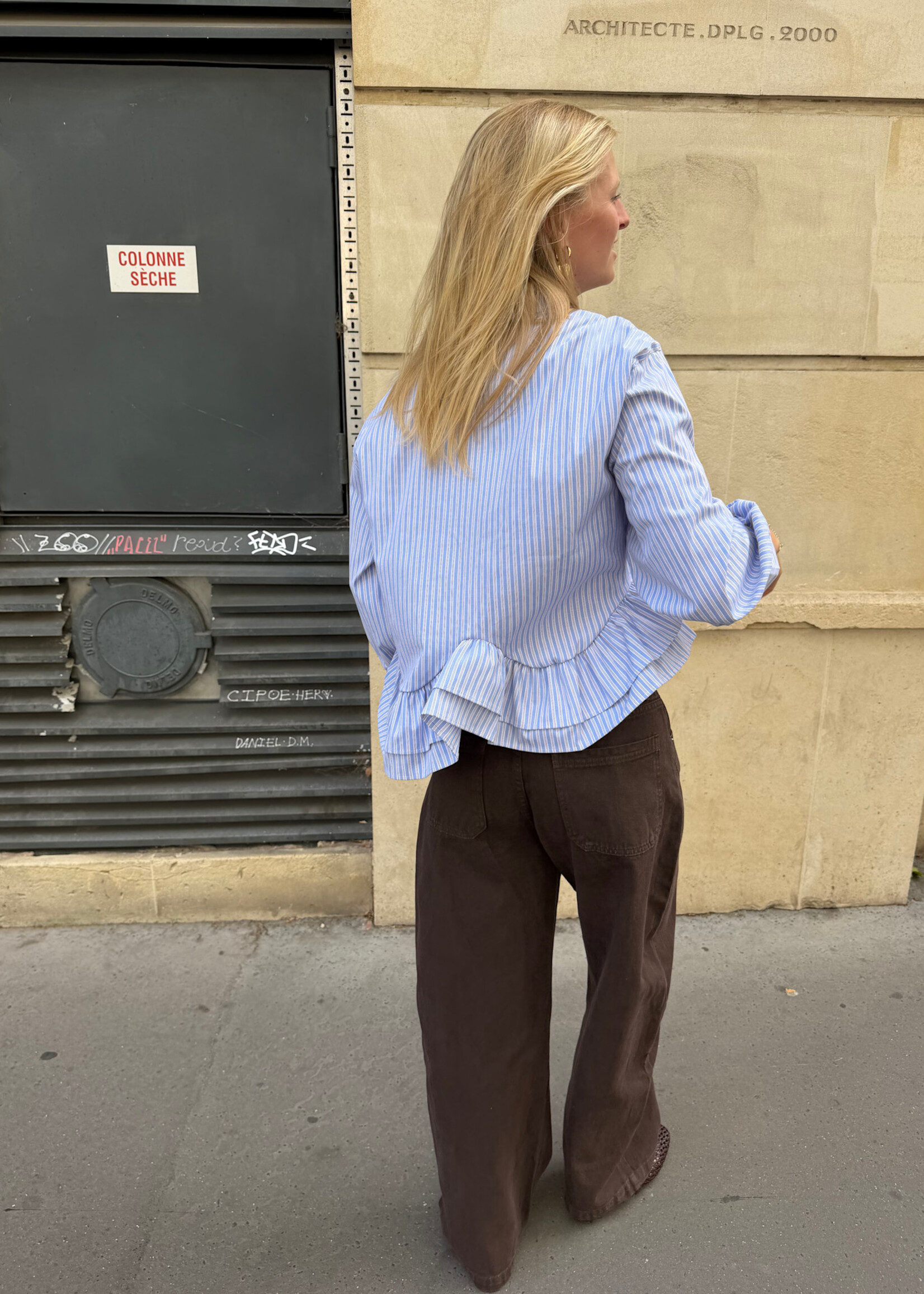 Flo Boutique Striped Blouse Ella Light Blue