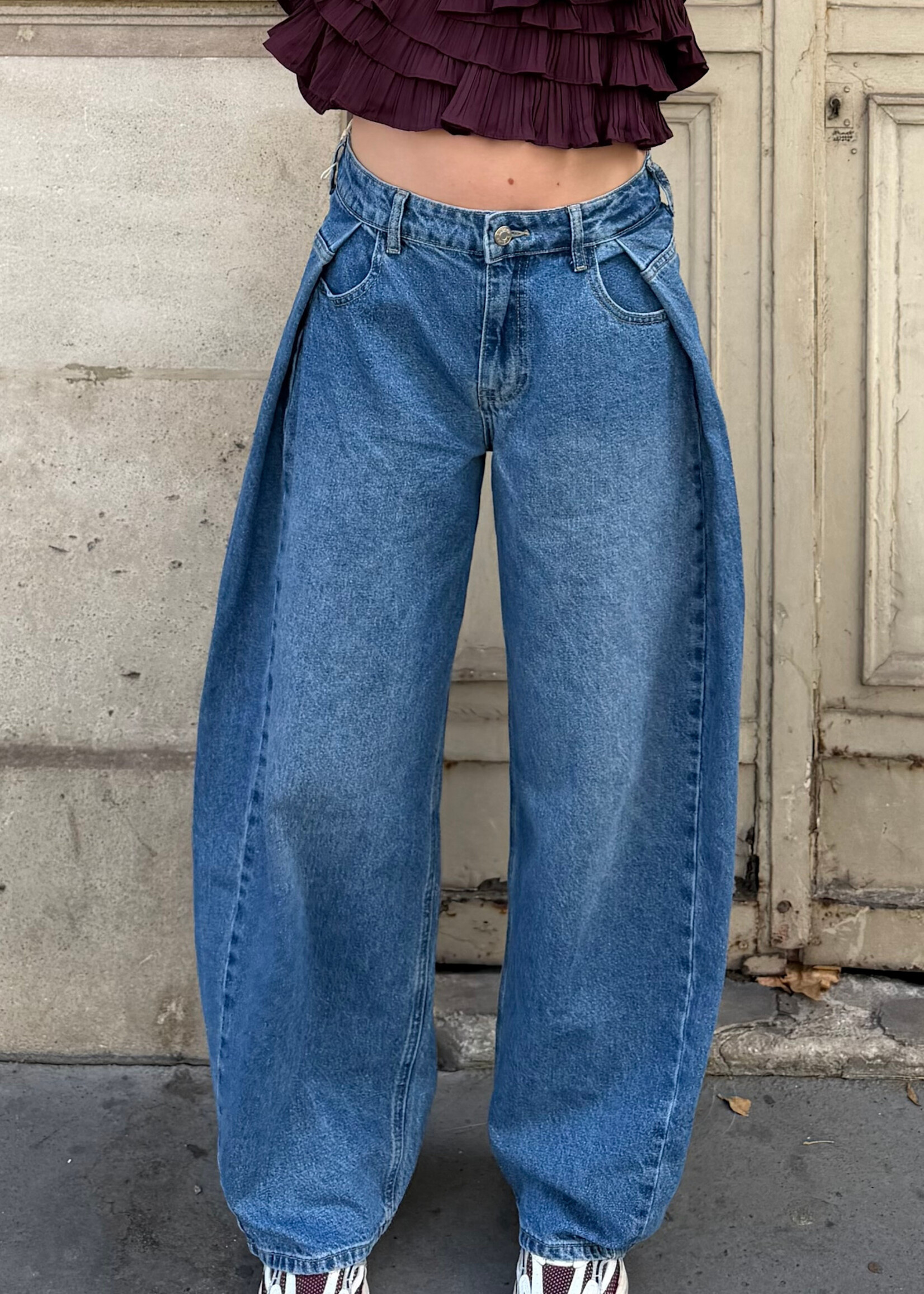 Flo Boutique Jeans overslag Harper Mid-Blue