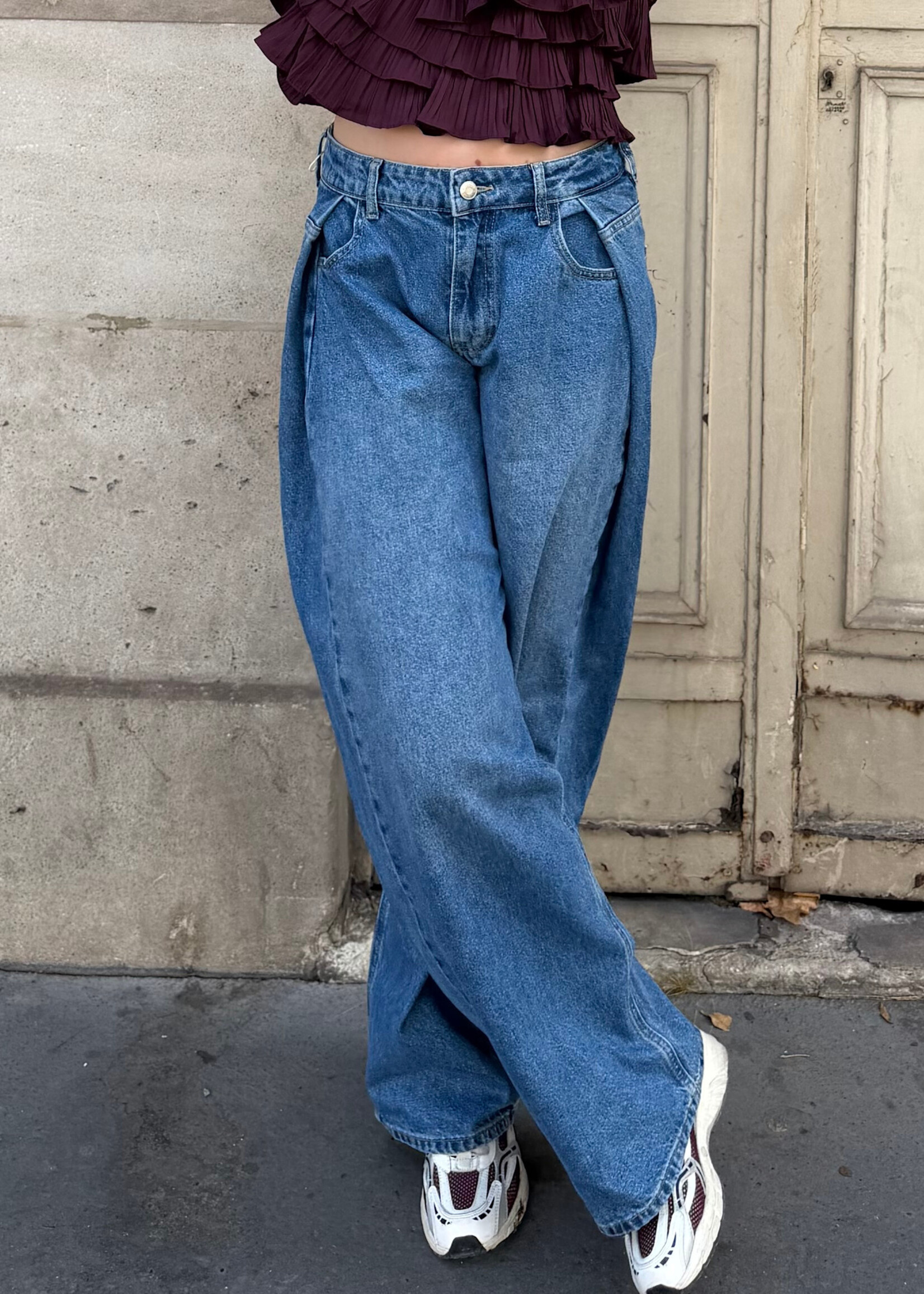 Flo Boutique Jeans overslag Harper Mid-Blue