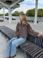 Flo Boutique Checked Blouse Sophie Brown